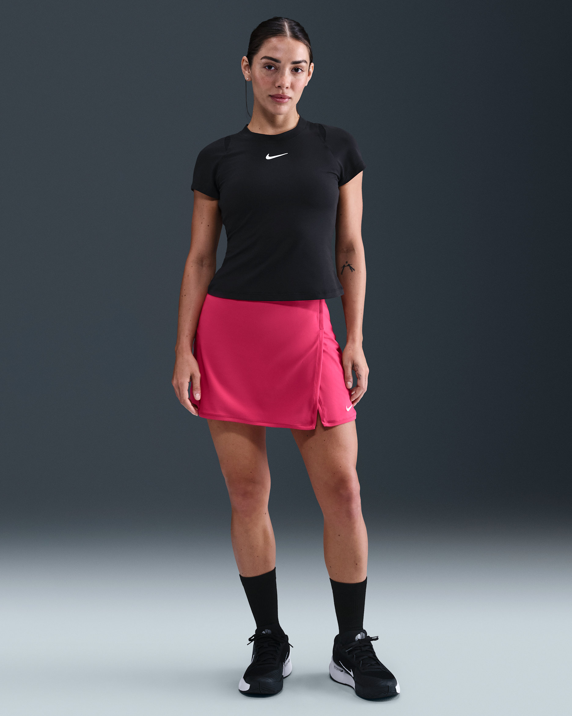 Nike Victory Women's Dri-FIT Straight Tennis Skirt - Rush Pink/White