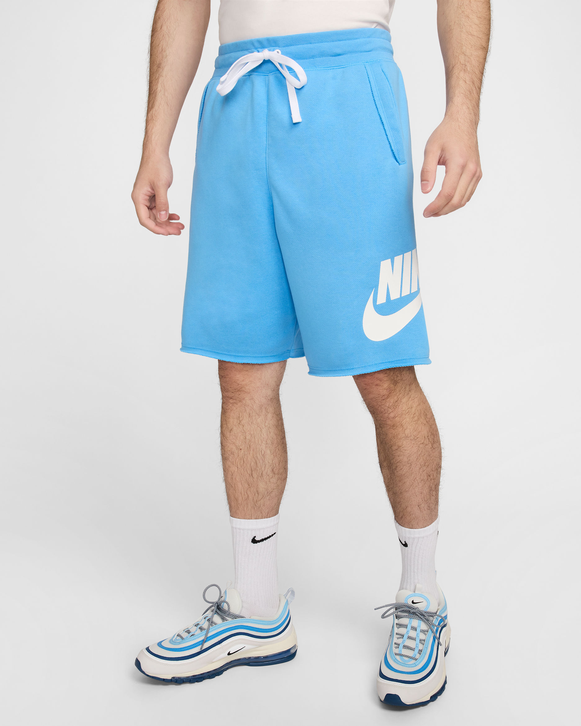Nike Club Alumni Men's French Terry Shorts - University Blue/White/White