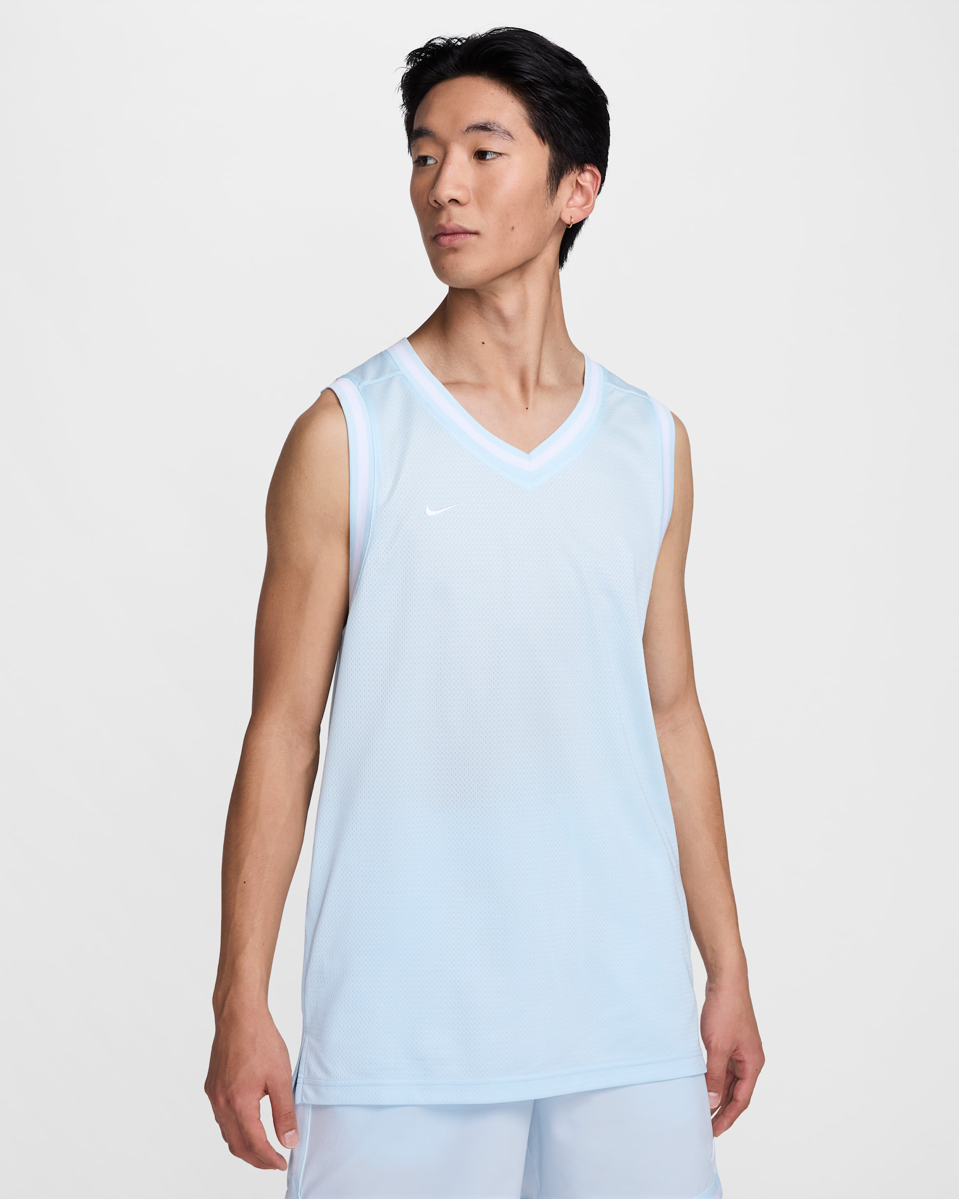 ナイキ DNA メンズ Dri-FIT バスケットボールジャージー - グレイシャーブルー/ホワイト