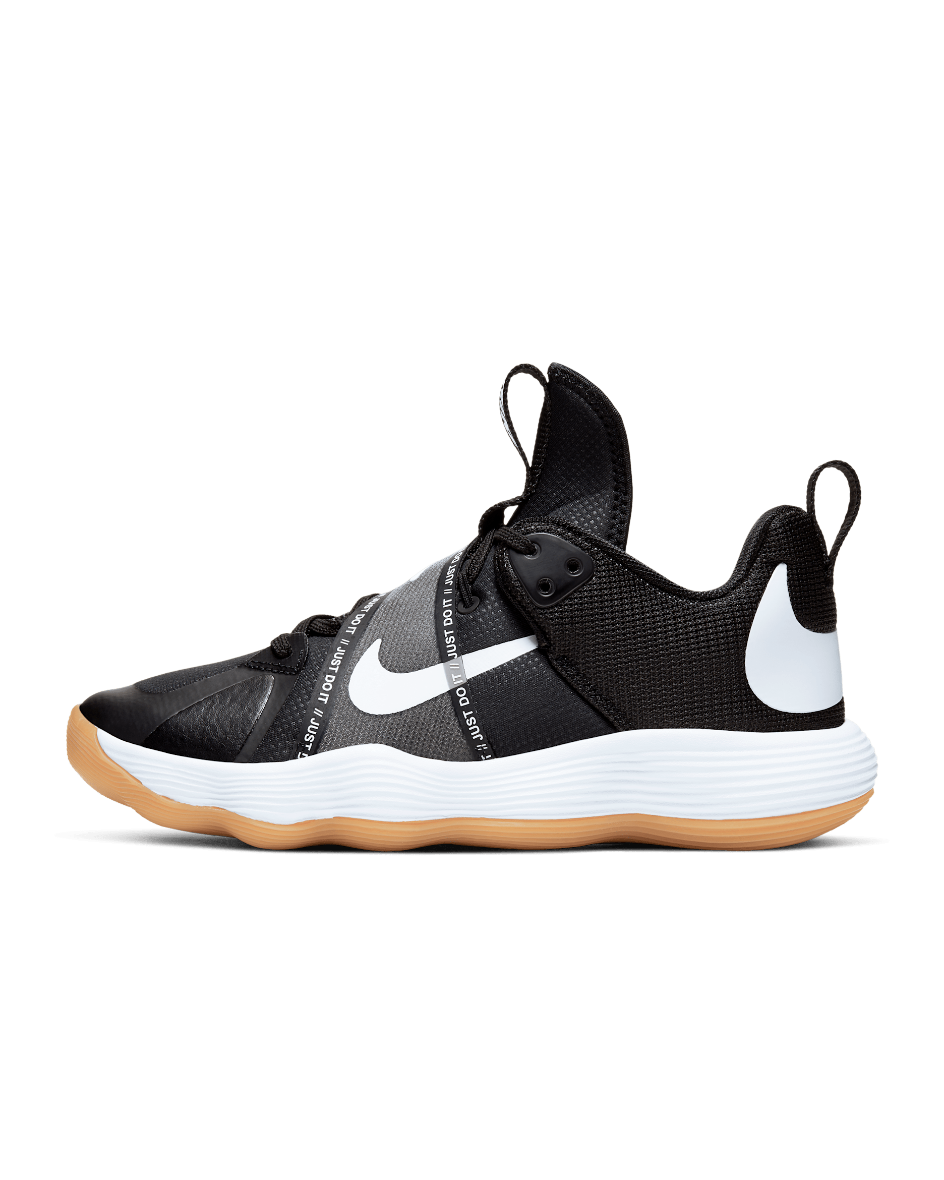 Nike React HyperSet Indoor Court Shoes - Black/Gum Light Brown/White