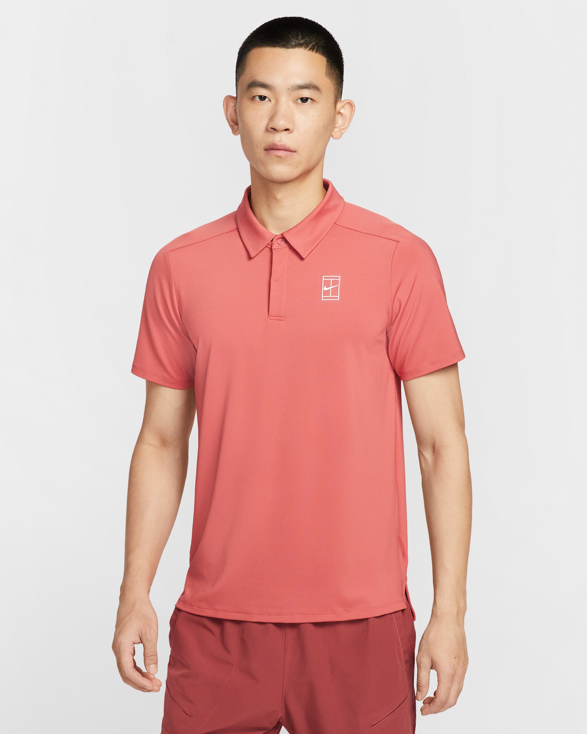 나이키코트 어드밴티지 남성 드라이 핏 테니스 폴로 - 어도비/화이트