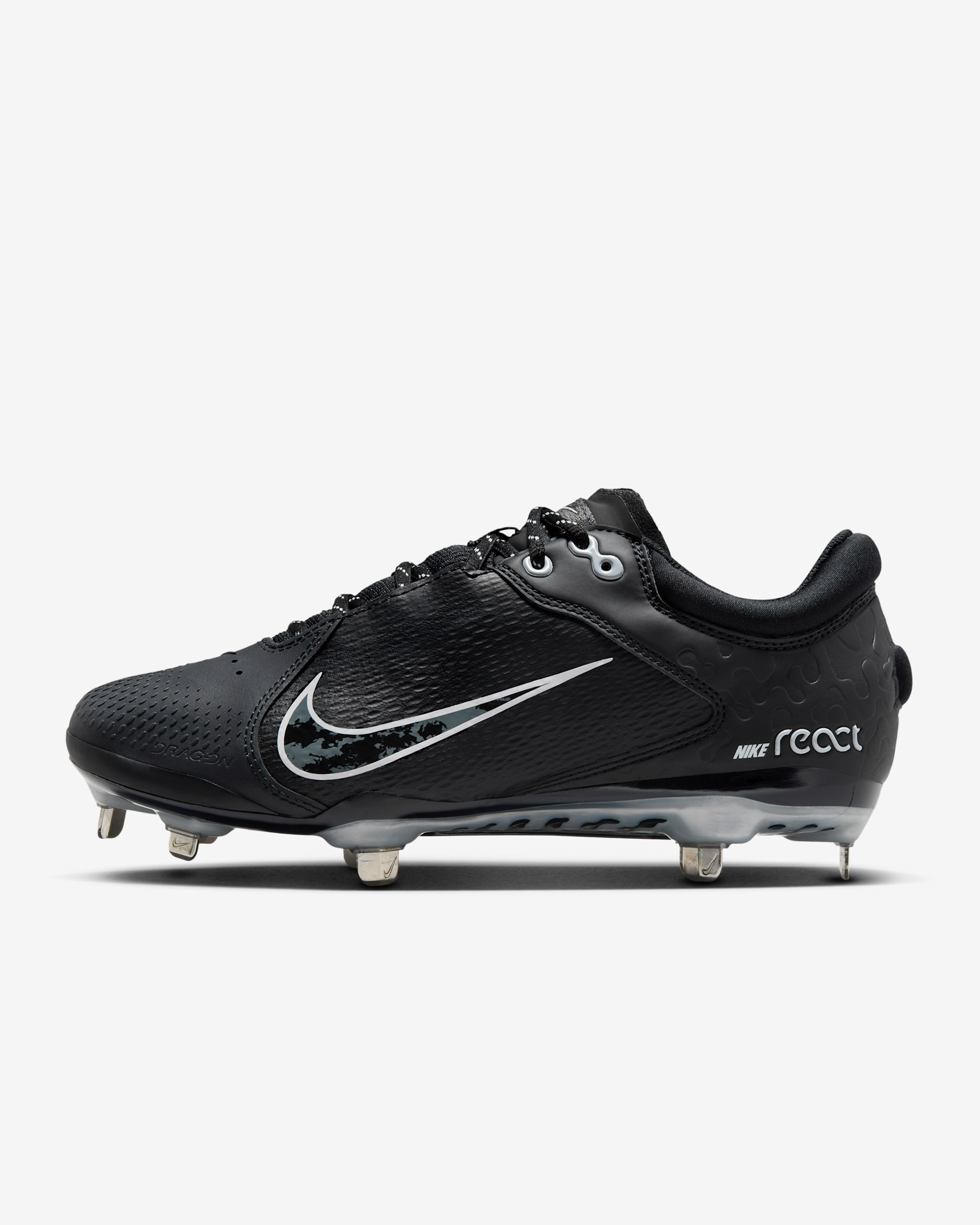 Tacos de softball para mujer Nike Hyperdiamond 4 Elite - Negro/Gris hierro/Platino puro