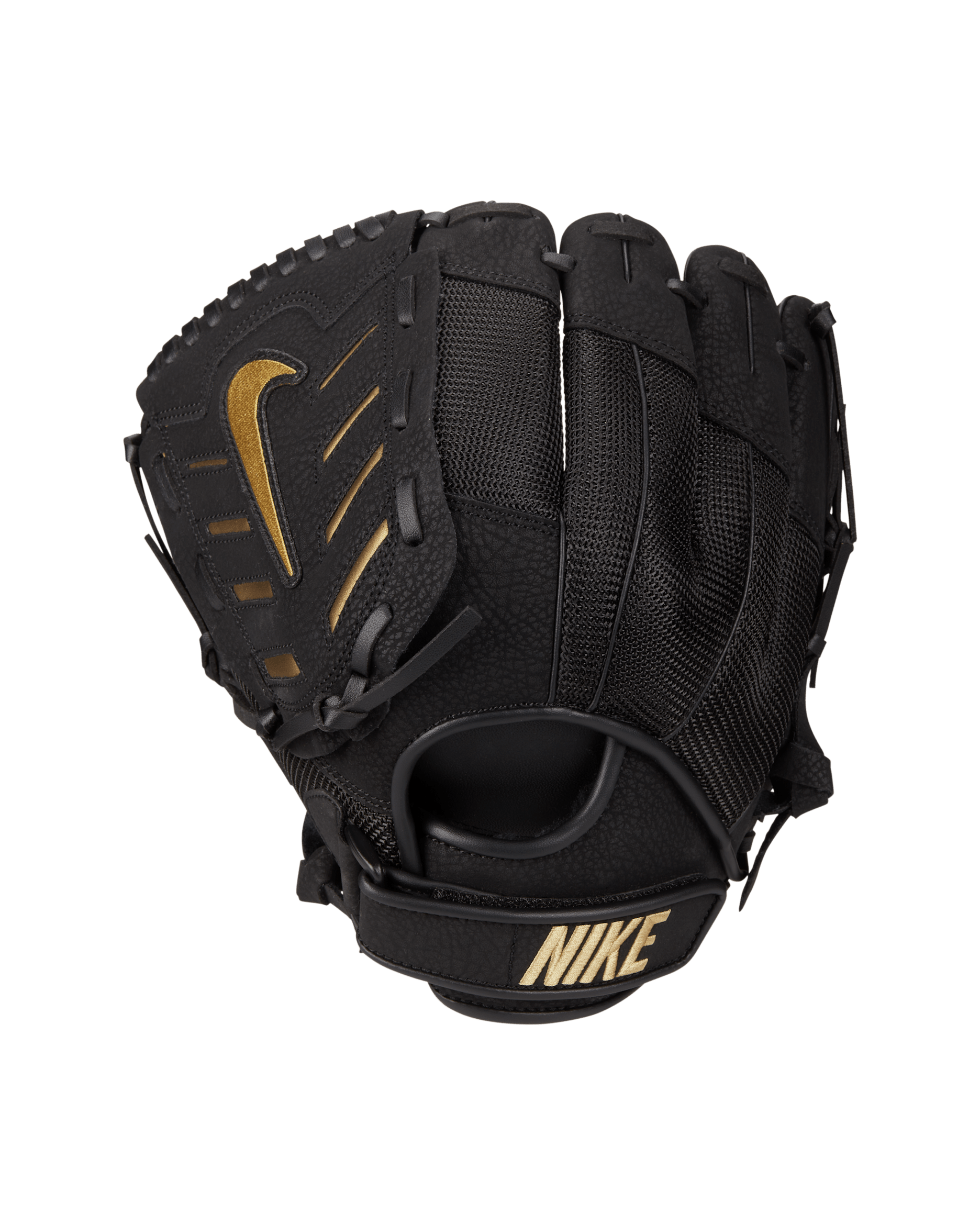 Nike Alpha Edge Kids' Left-Handed Throw Basket-Web Fielding Mitt - Black