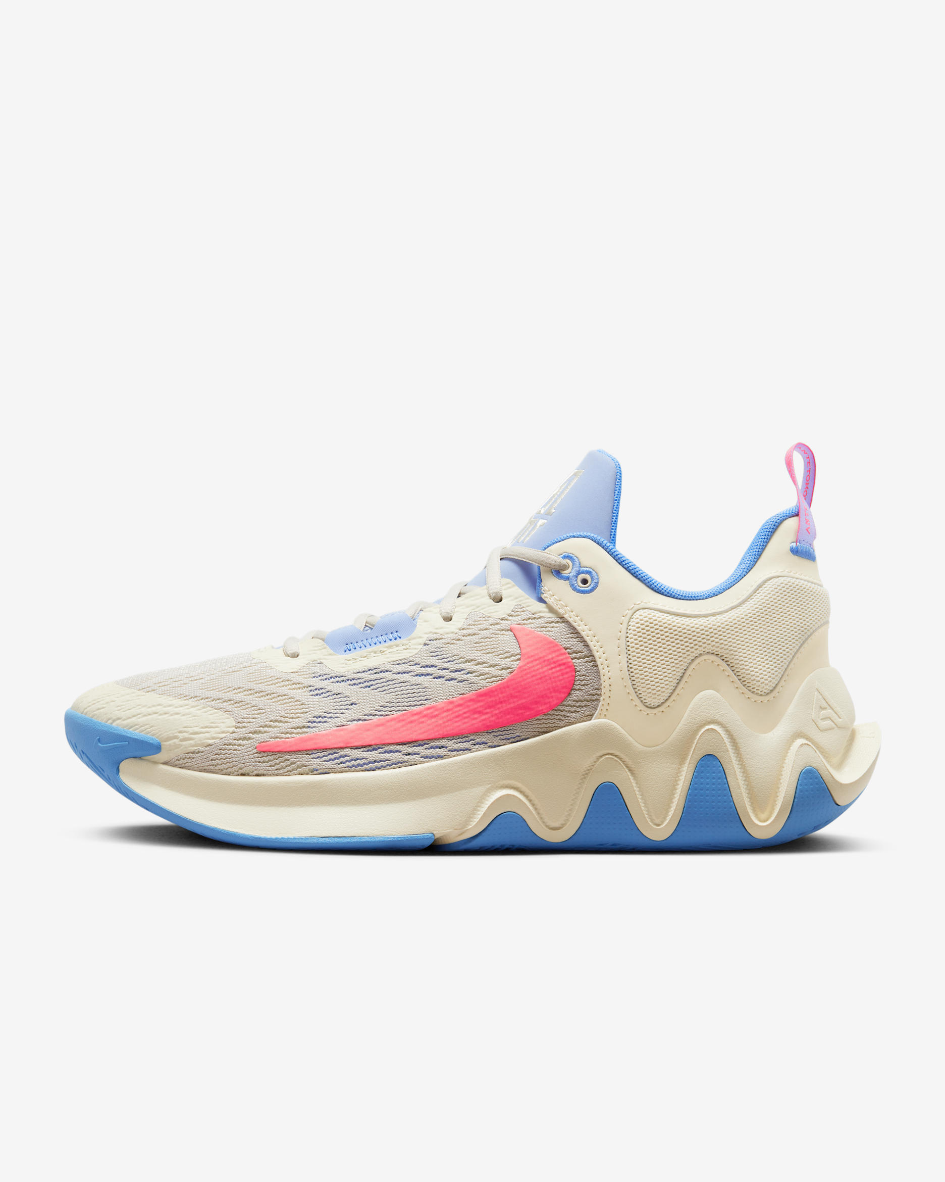 Giannis Immortality 2 Basketball Shoes - Coconut Milk/University Blue/Light Orewood Brown/Hot Punch