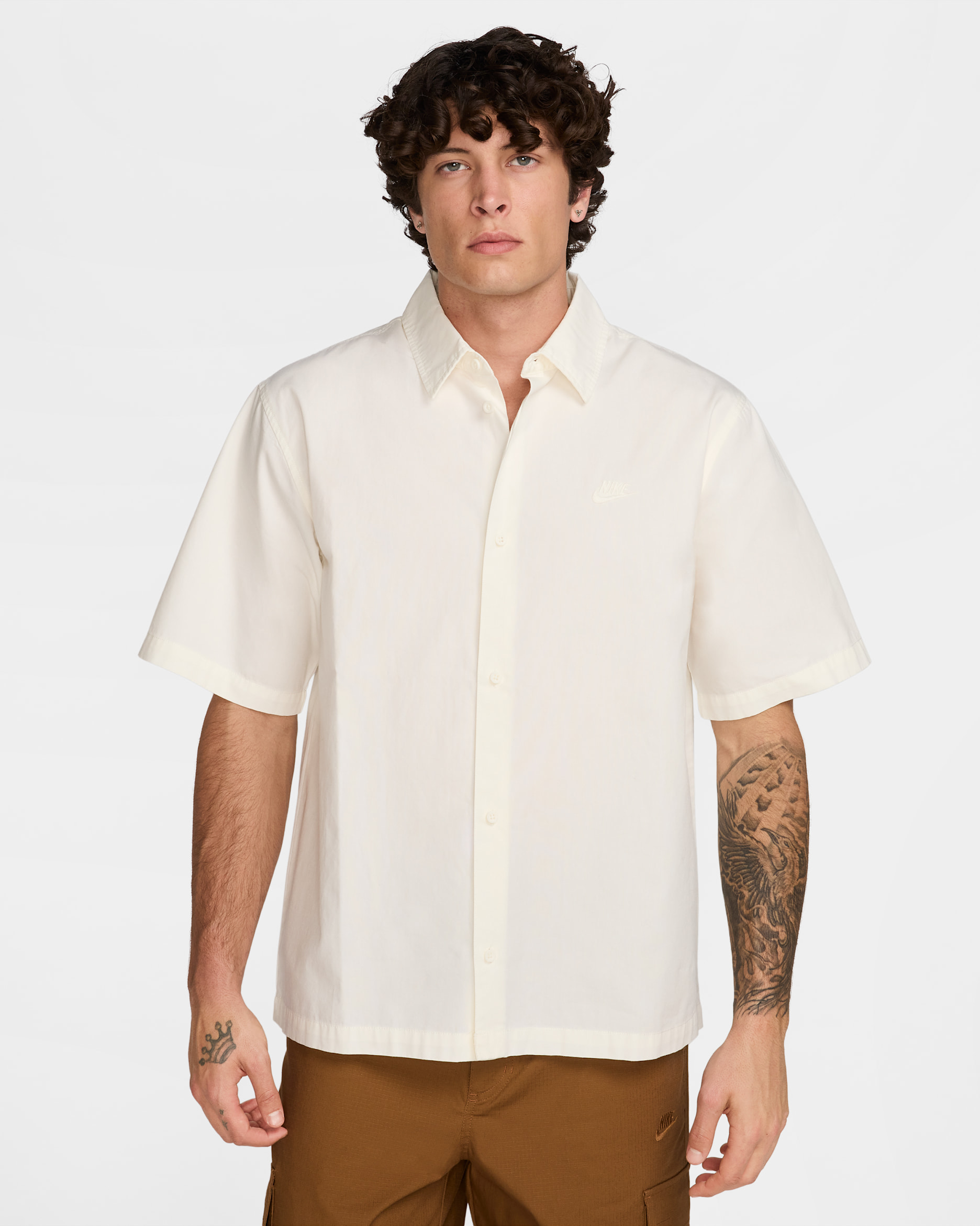 Nike Club Men's Short-Sleeve Button-Down Shirt - Sail/Sail