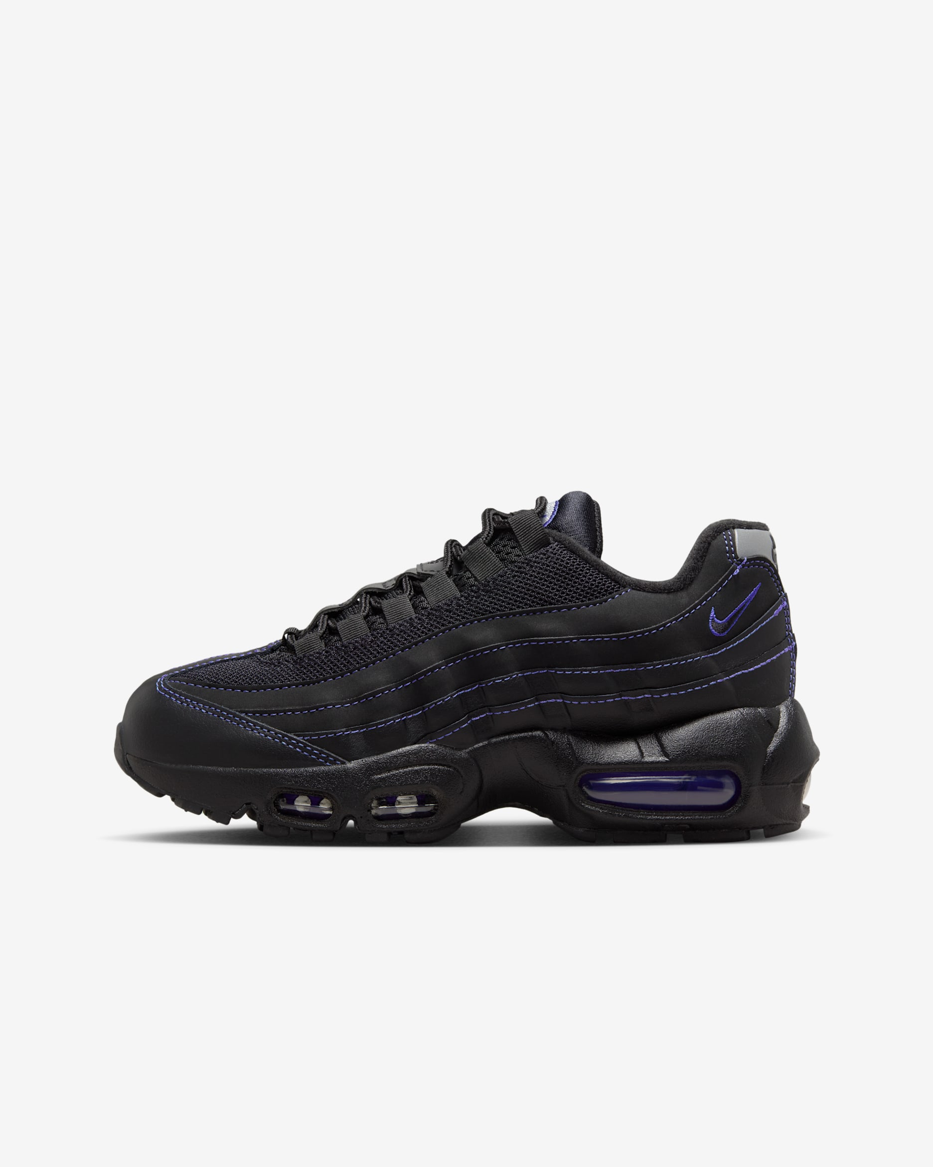 Nike Air Max 95 Recraft Big Kids' Shoes - Black/Persian Violet/Wolf Grey/Black