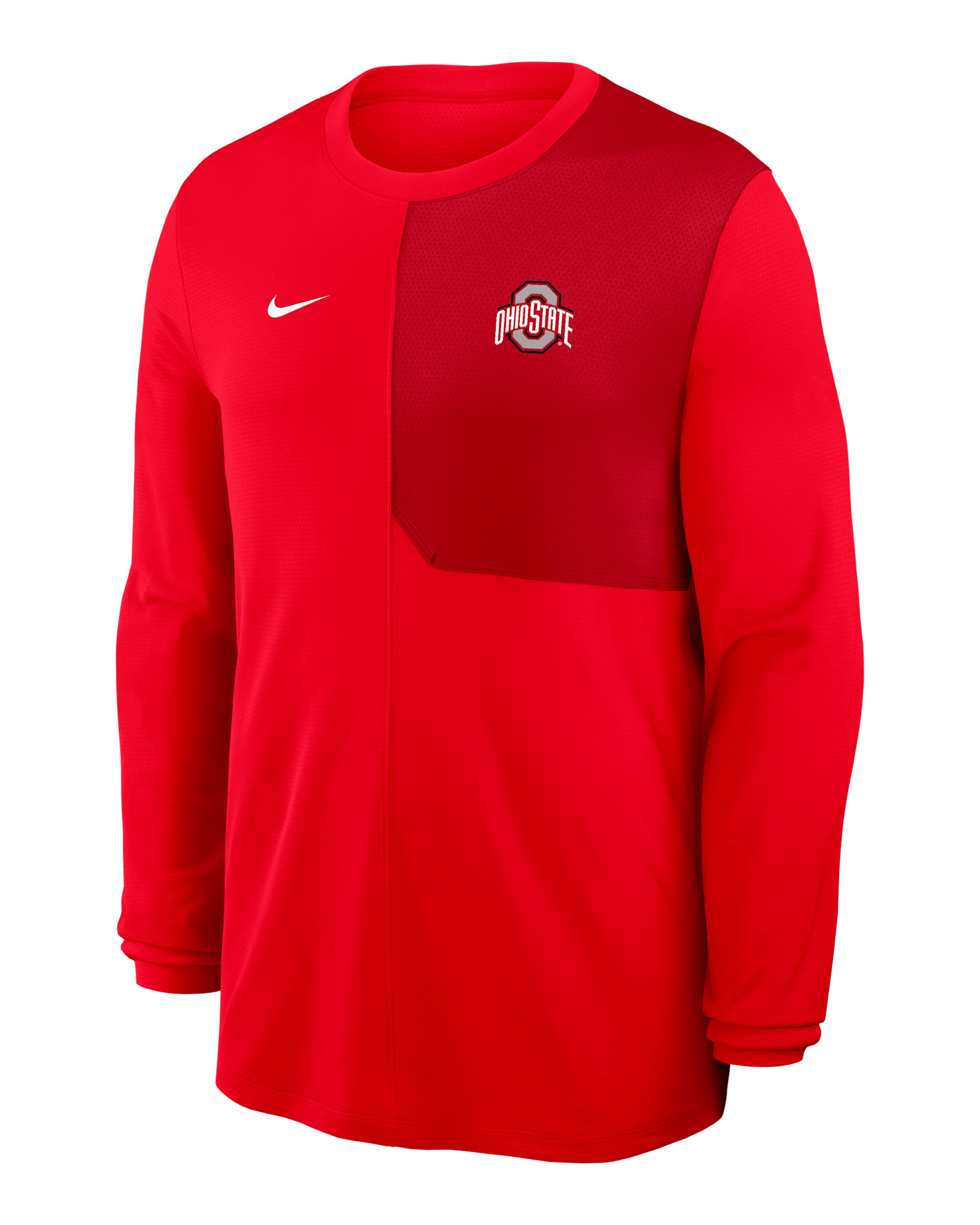 Playera de manga larga universitaria Nike Dri-FIT para hombre Ohio State Sideline Coach - Rojo