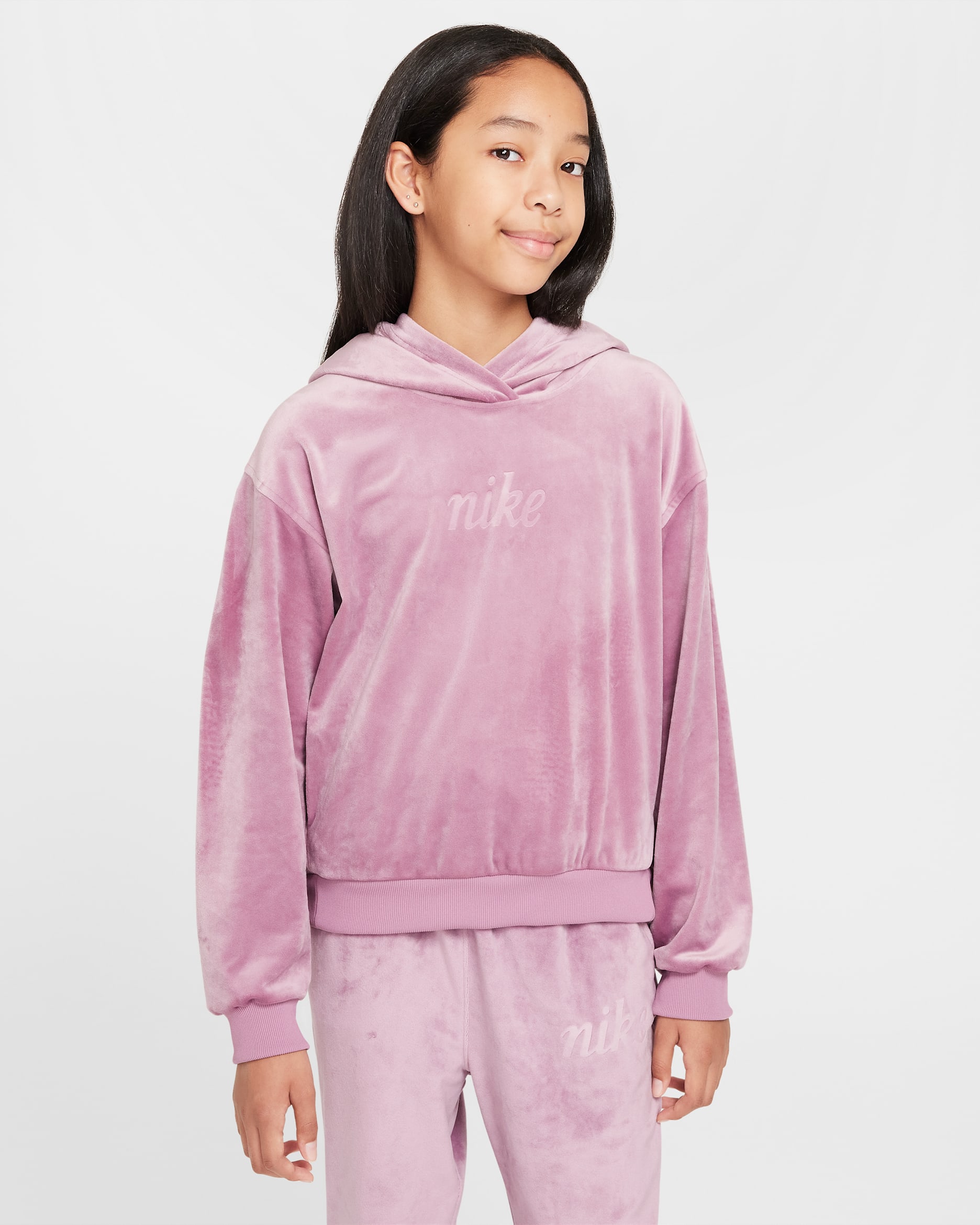 Sudadera con gorro sin cierre para niña Nike Sportswear - Polvo ciruela/Violeta platino