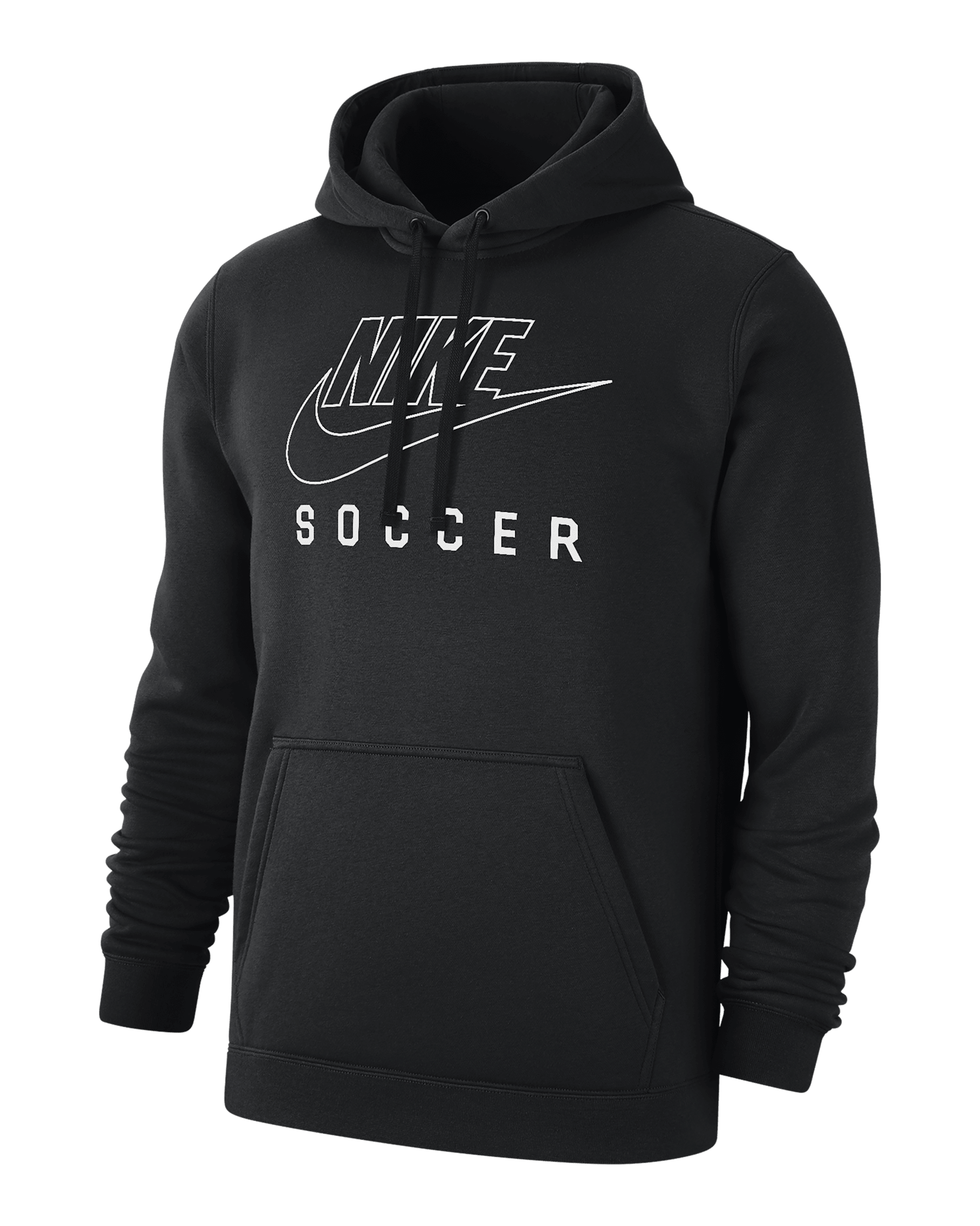Nike Swoosh Club Fleece Men's Soccer Pullover Hoodie - Black