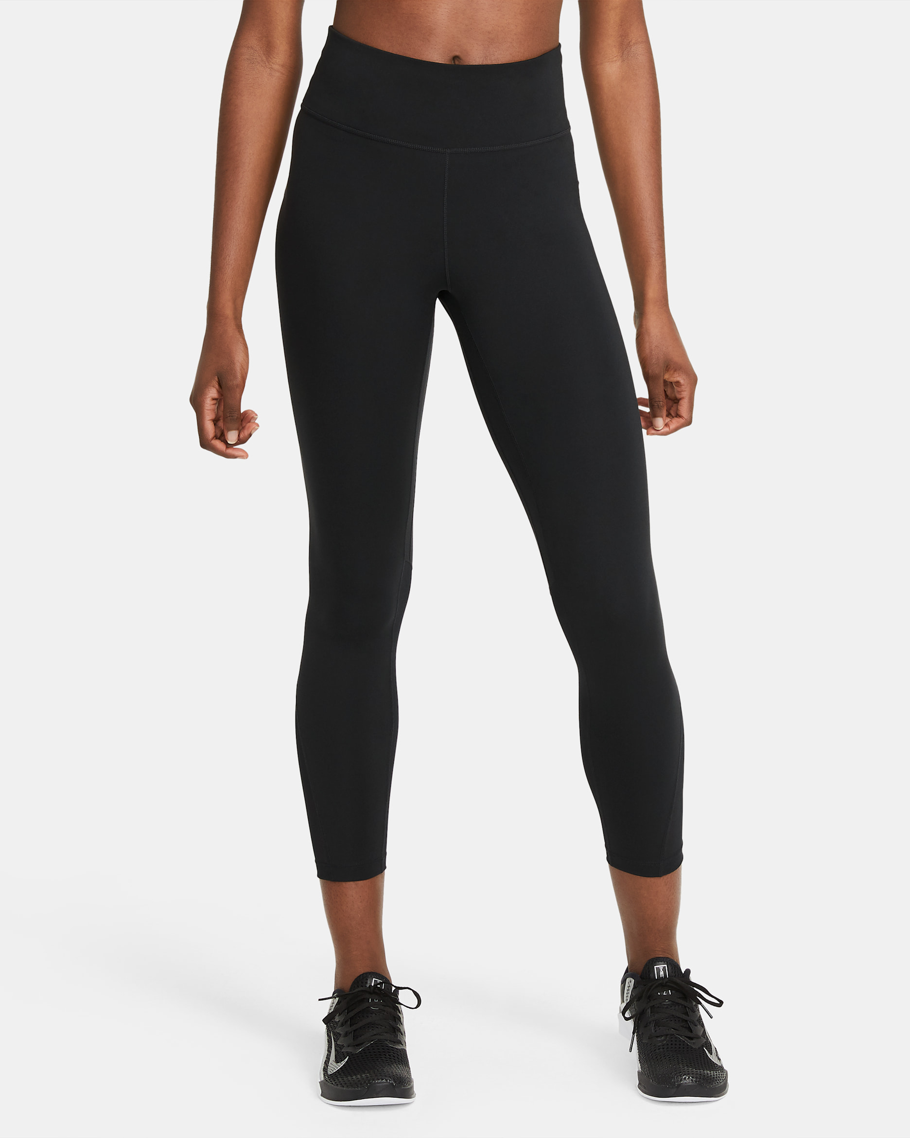Leggings a 7/8 a vita media con inserti in mesh Nike Pro – Donna - Nero/Bianco