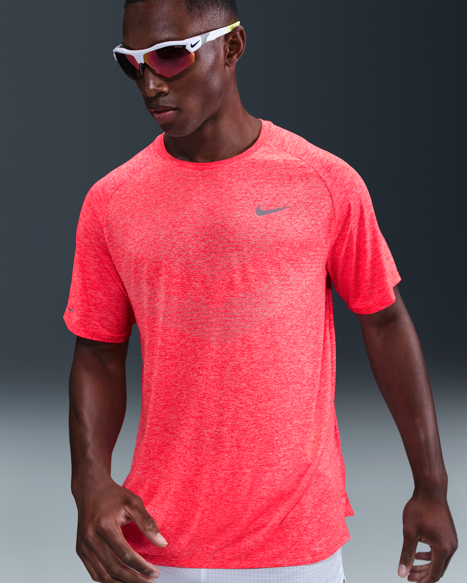 Nike Stride Men's Dri-FIT ADV Short-Sleeve Running Top - Bright Crimson/Heather