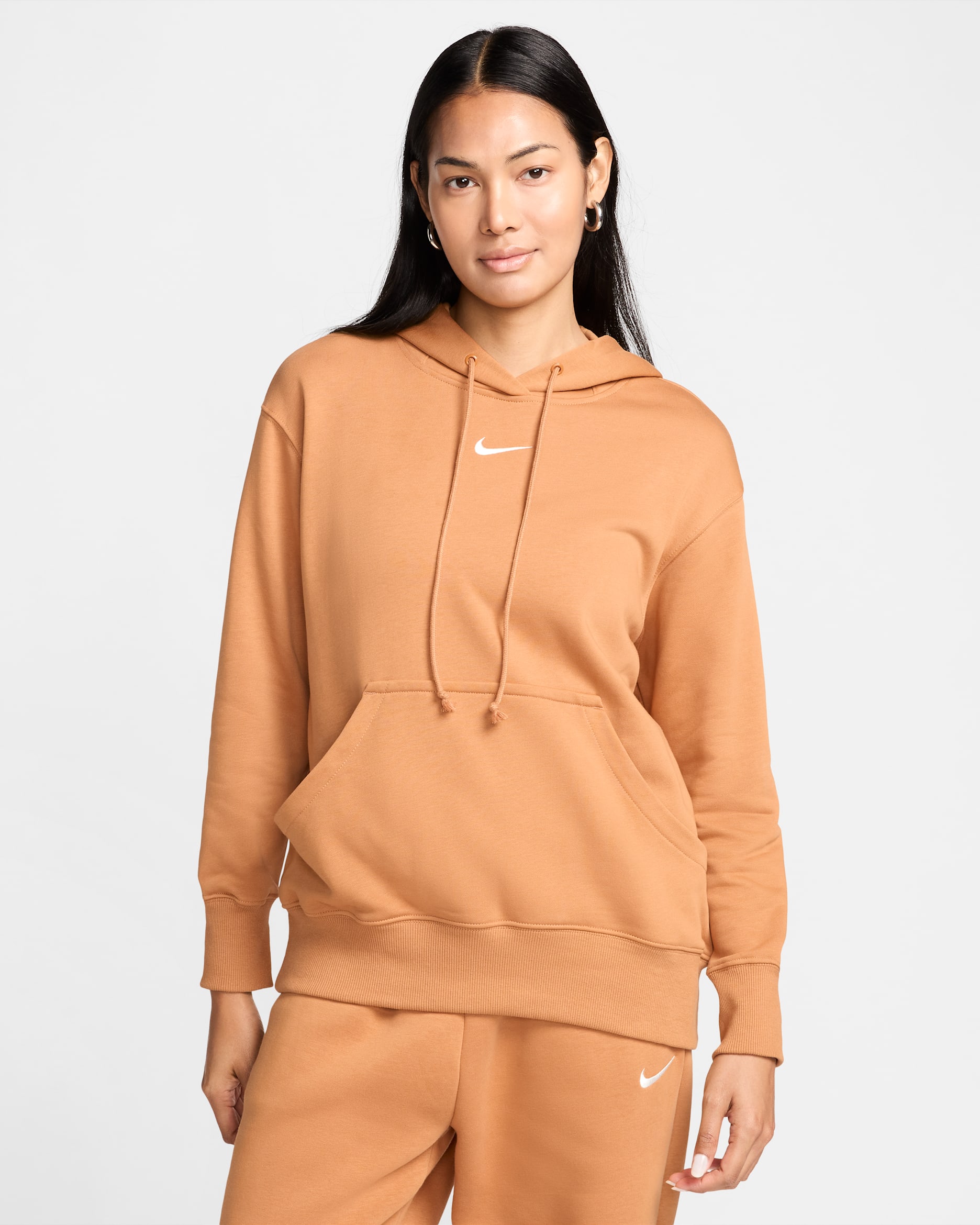 Nike Sportswear Phoenix Fleece 女款寬版套頭法國毛圈布連帽上衣 - Flax/Sail