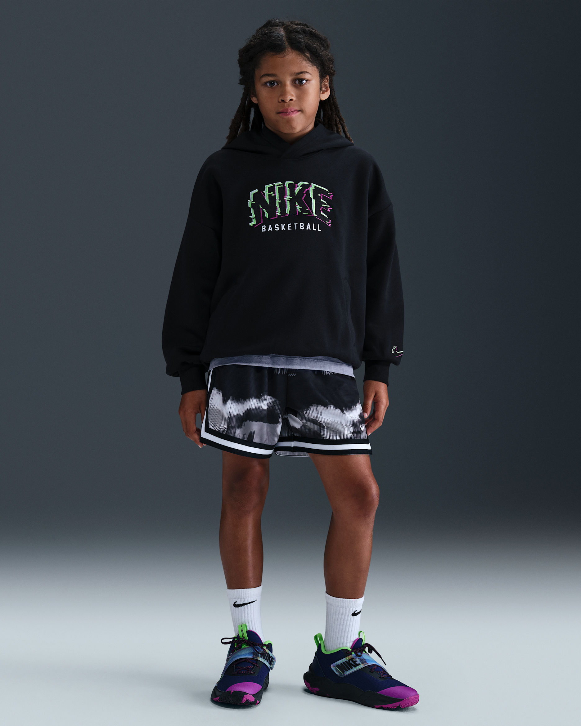 Nike DNA Big Kids' (Boys') Dri-FIT 5" Basketball Shorts - Black/White