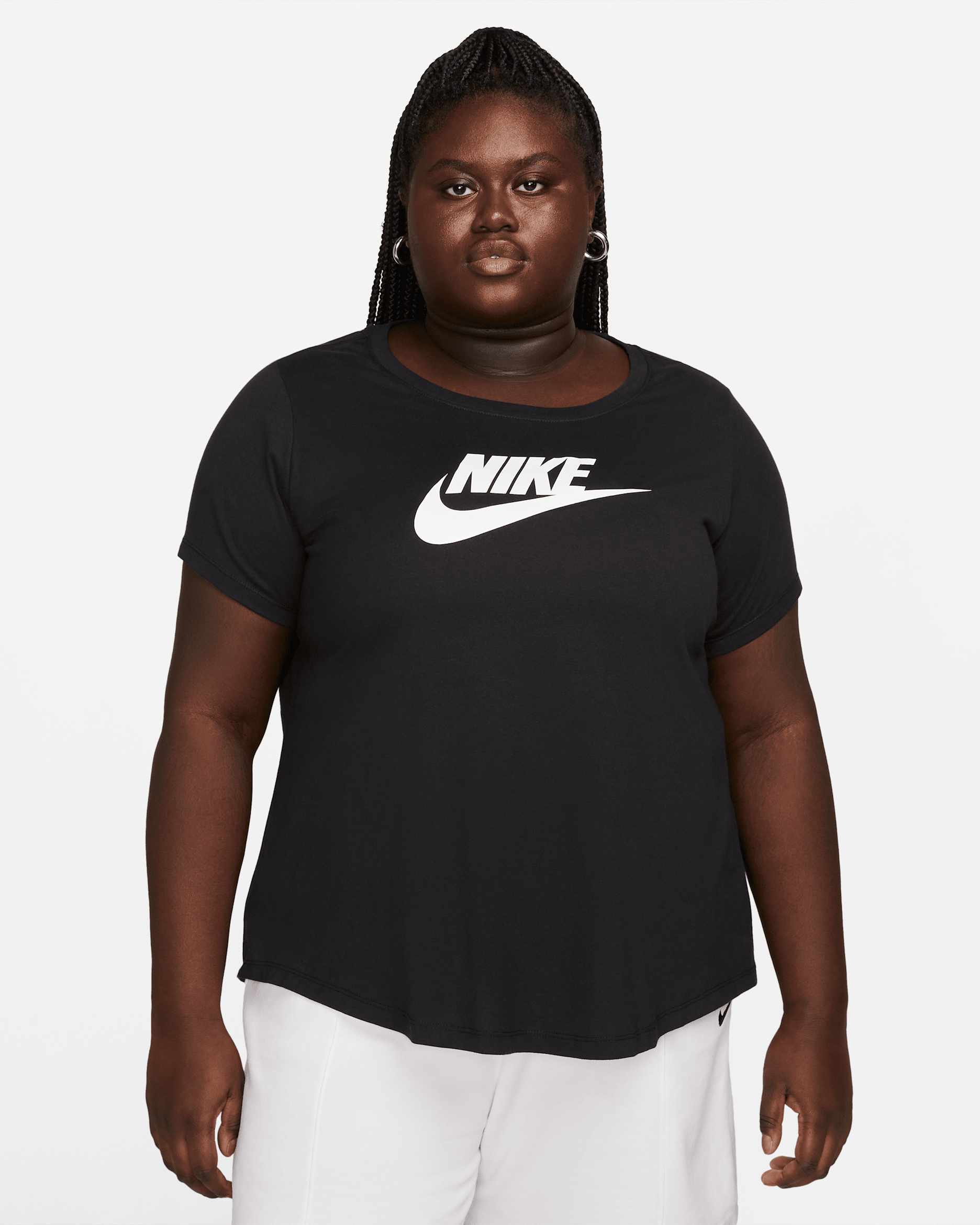 Nike Sportswear Essentials Women's Logo T-Shirt (Plus Size) - Black/White
