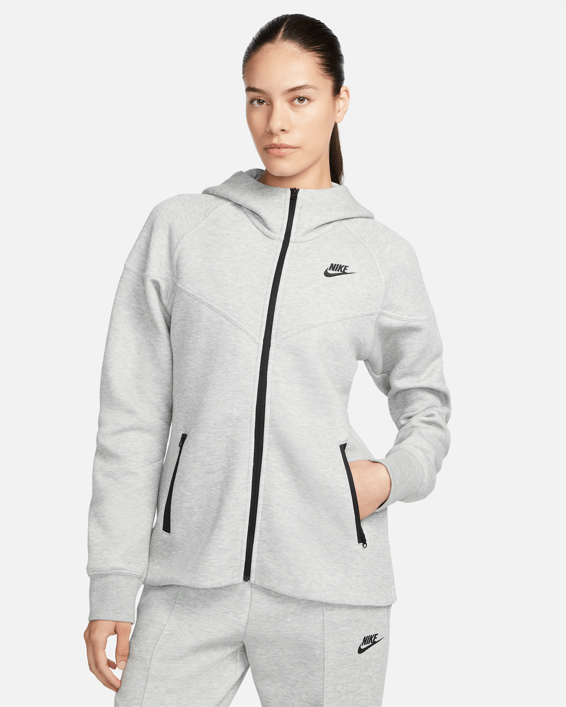 Nike Sportswear Tech Fleece Windrunner Women's Full-Zip Hoodie - Dark Grey Heather/Black