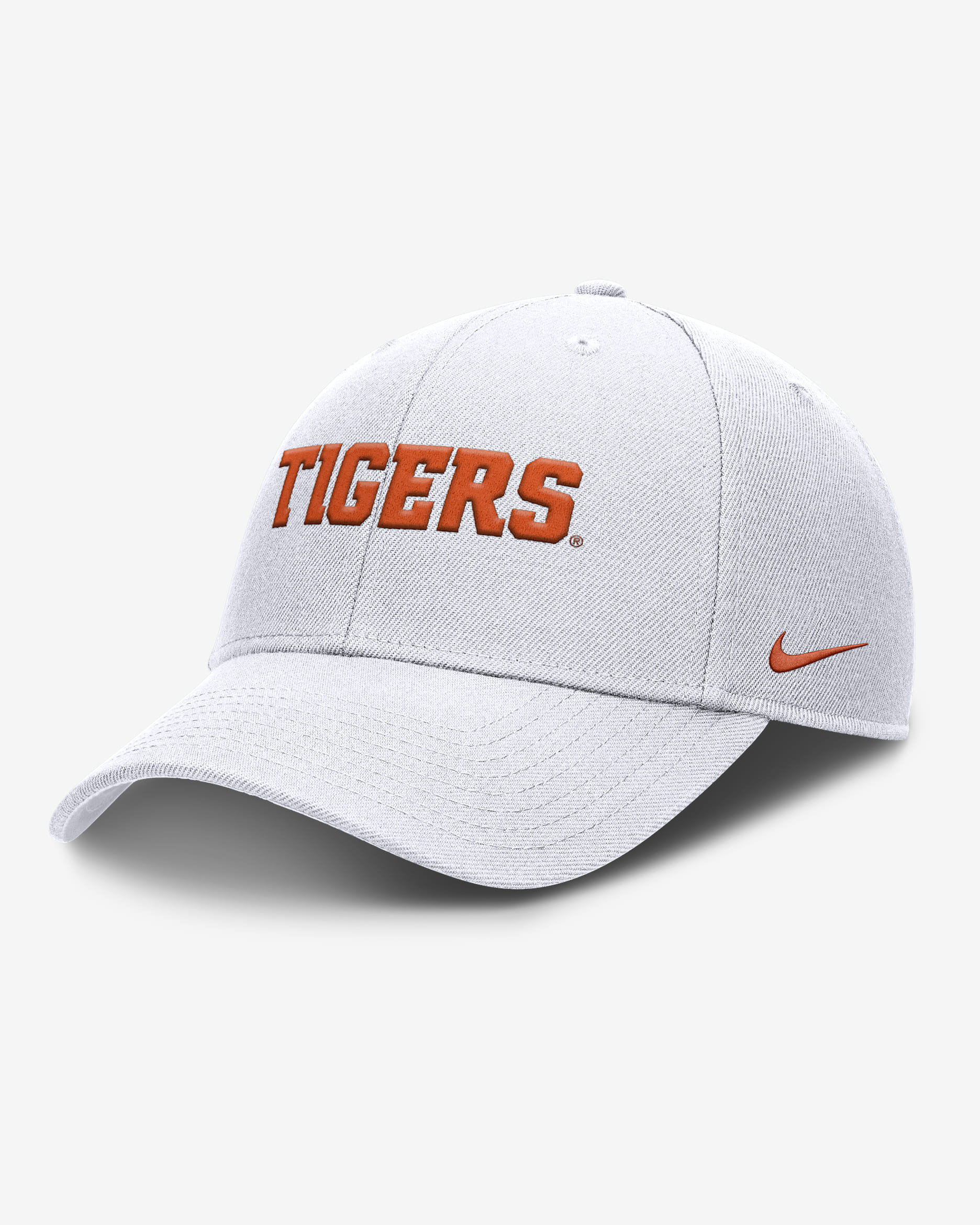 Clemson On-Field Rise Gameday Men's Nike Dri-FIT College Trucker Adjustable Hat - White