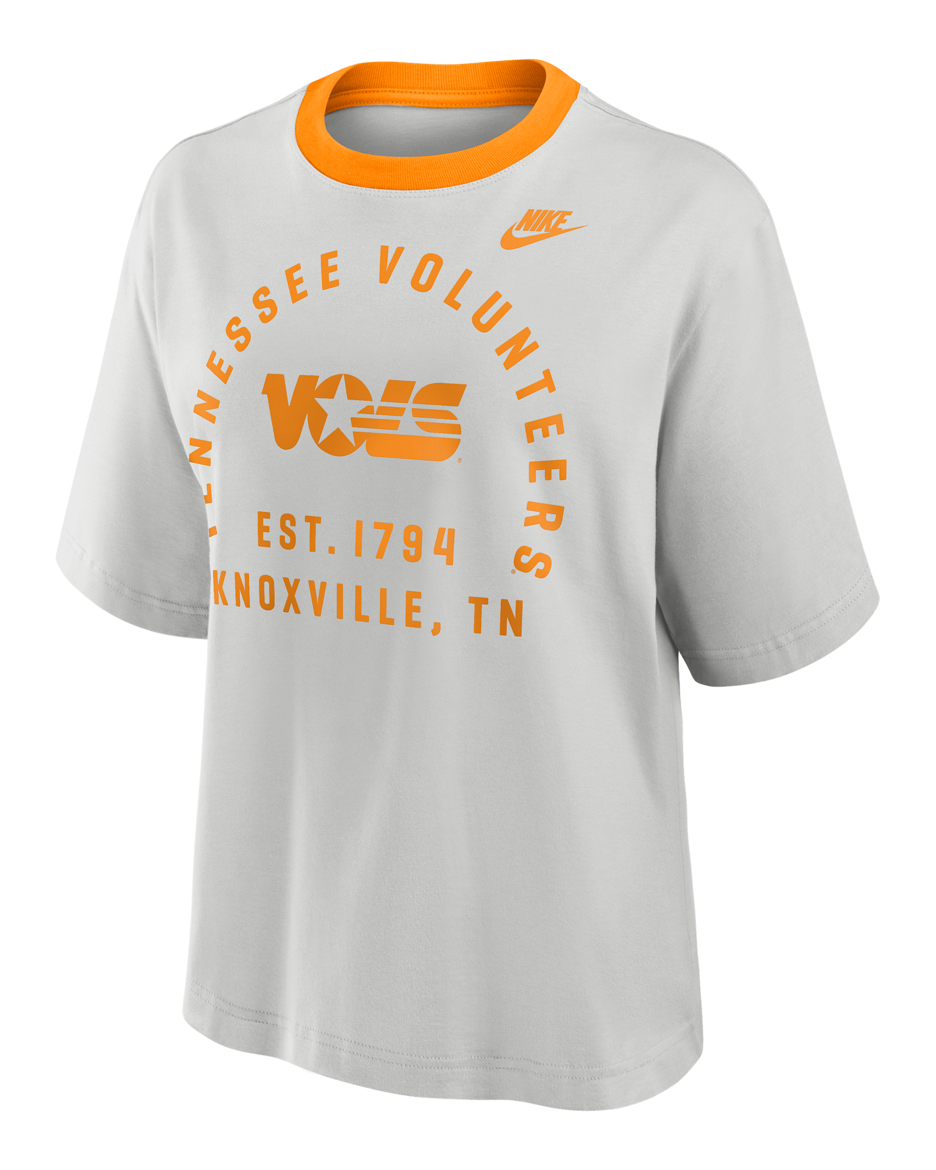 Tennessee Legacy Arch Script Boxy Women's Nike College T-Shirt - Photon Dust