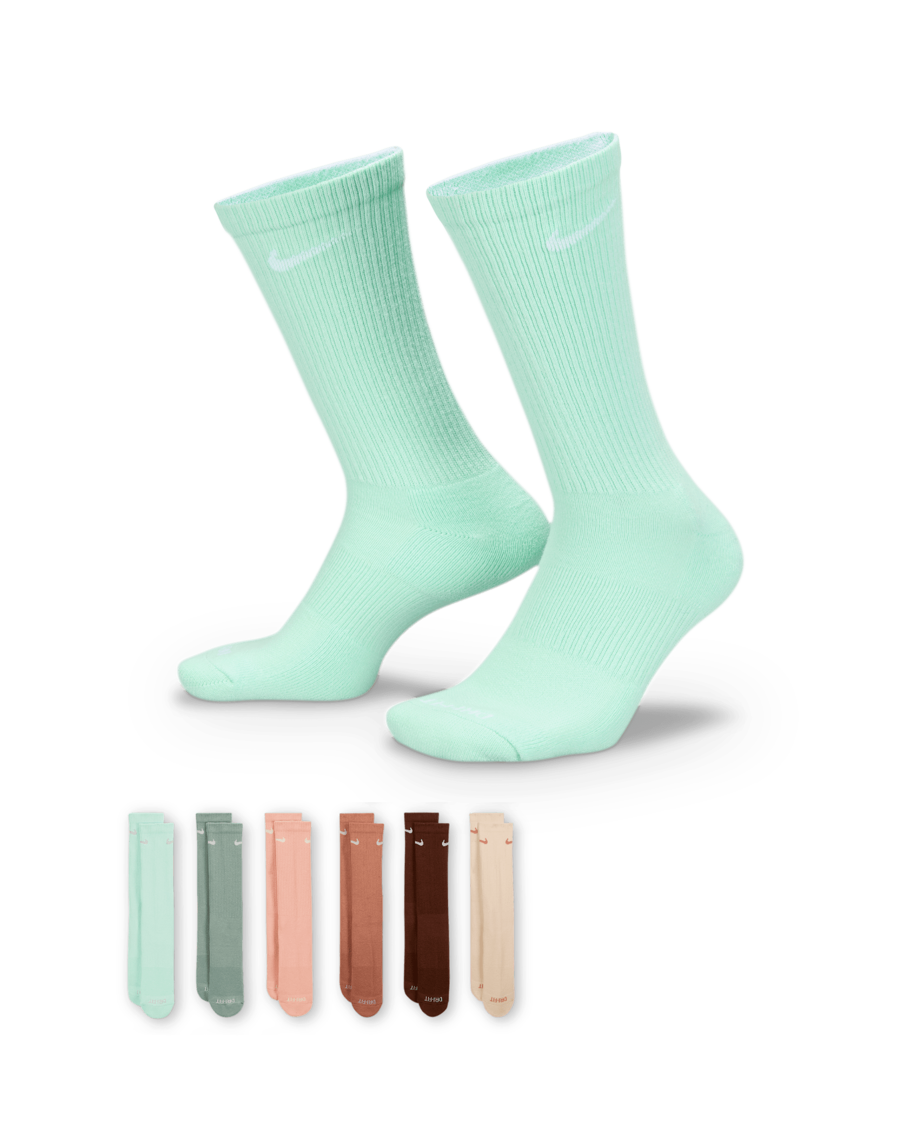 Nike Everyday Plus Cushioned Training Crew Socks (6 Pairs) - Multi-Colour