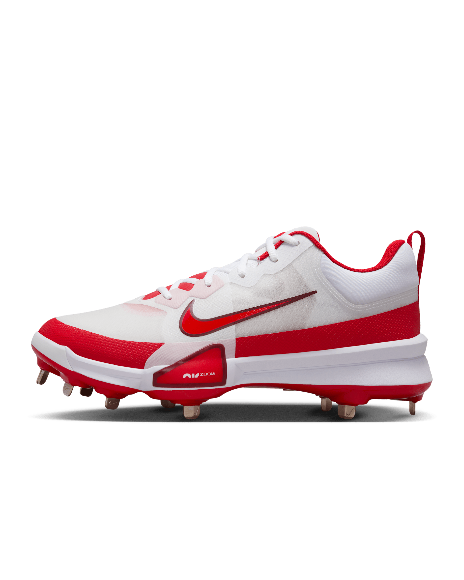 Nike Force Zoom Trout 9 Pro Baseball Cleats - White/Team Red/University Red