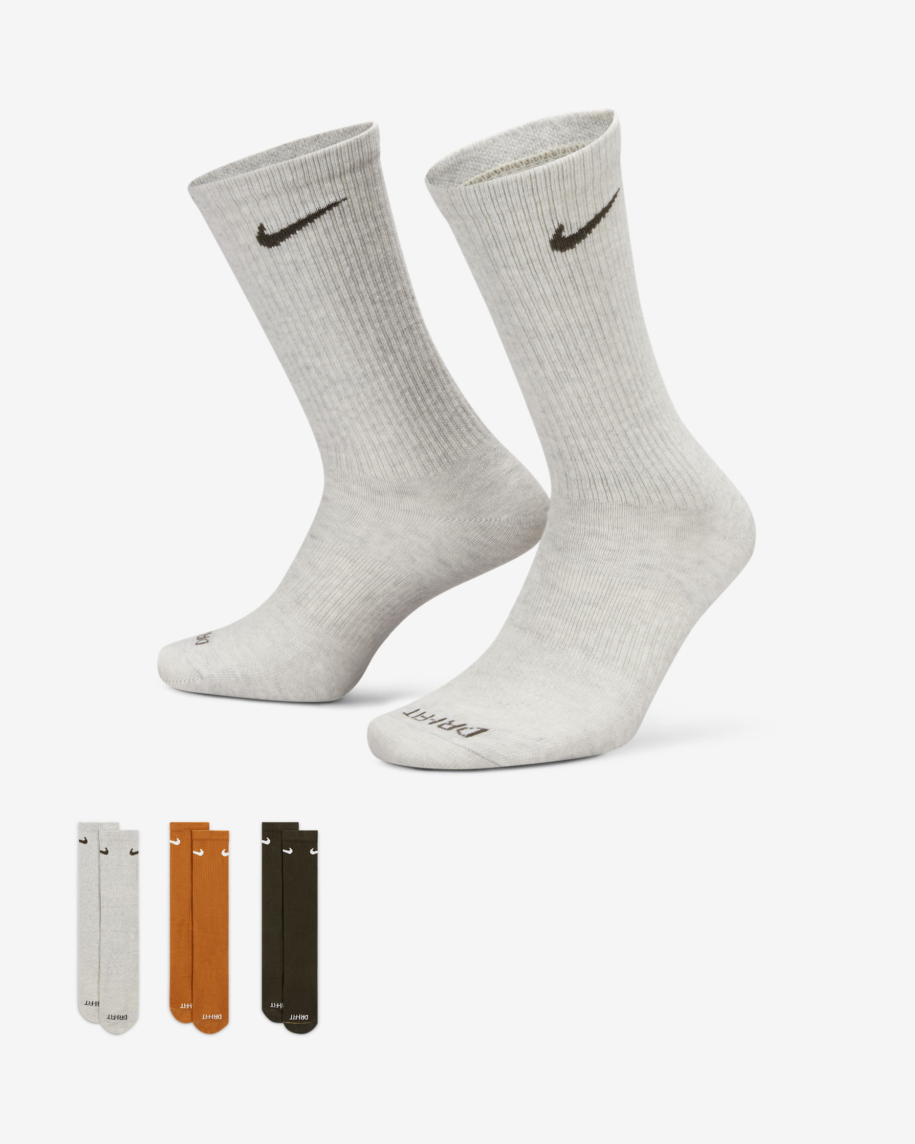 Nike Everyday Plus Lightweight Women's Training Crew Socks (3 Pairs) - Multi-Color