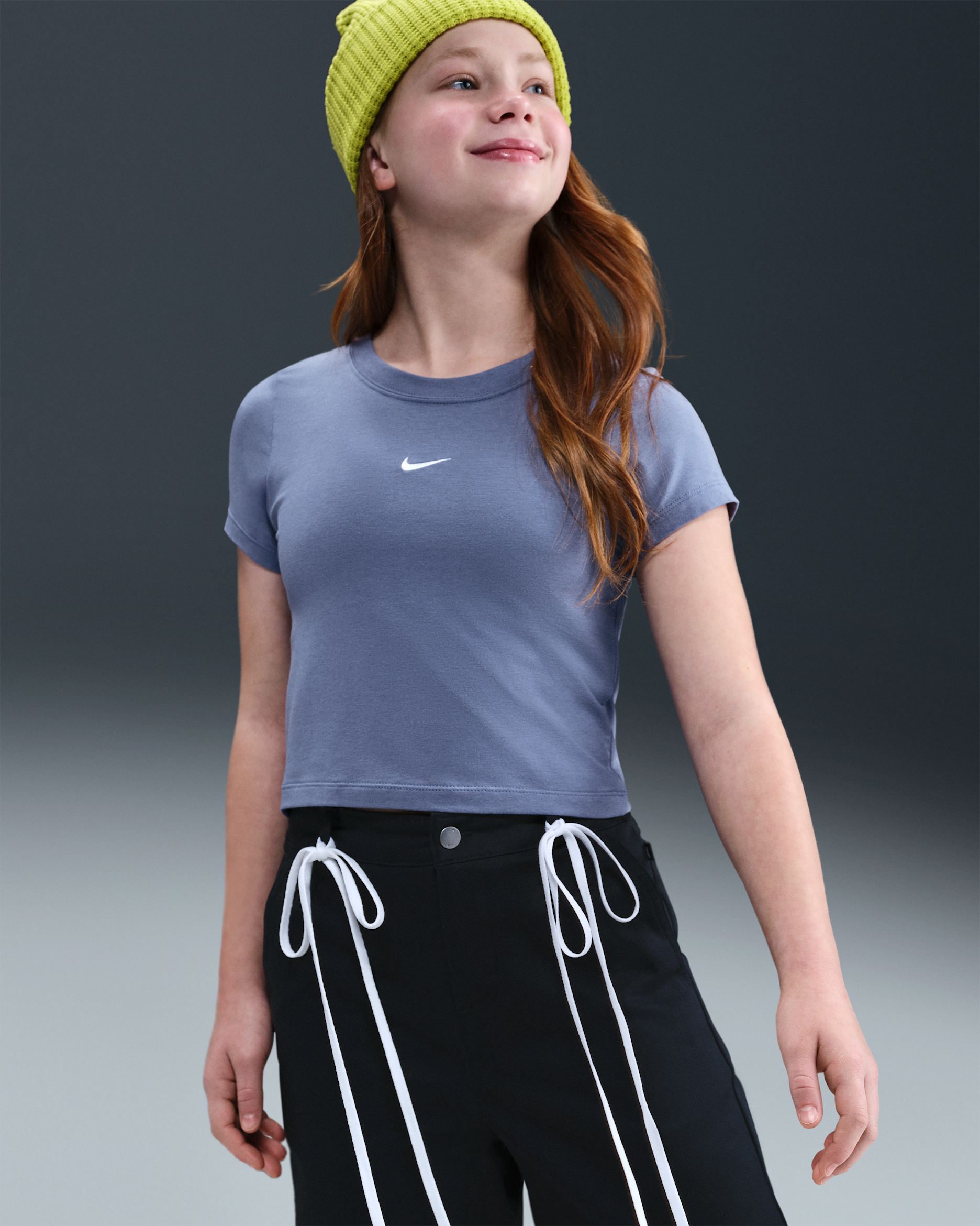 Nike Sportswear Older Kids' (Girls') Cropped T-Shirt - World Indigo