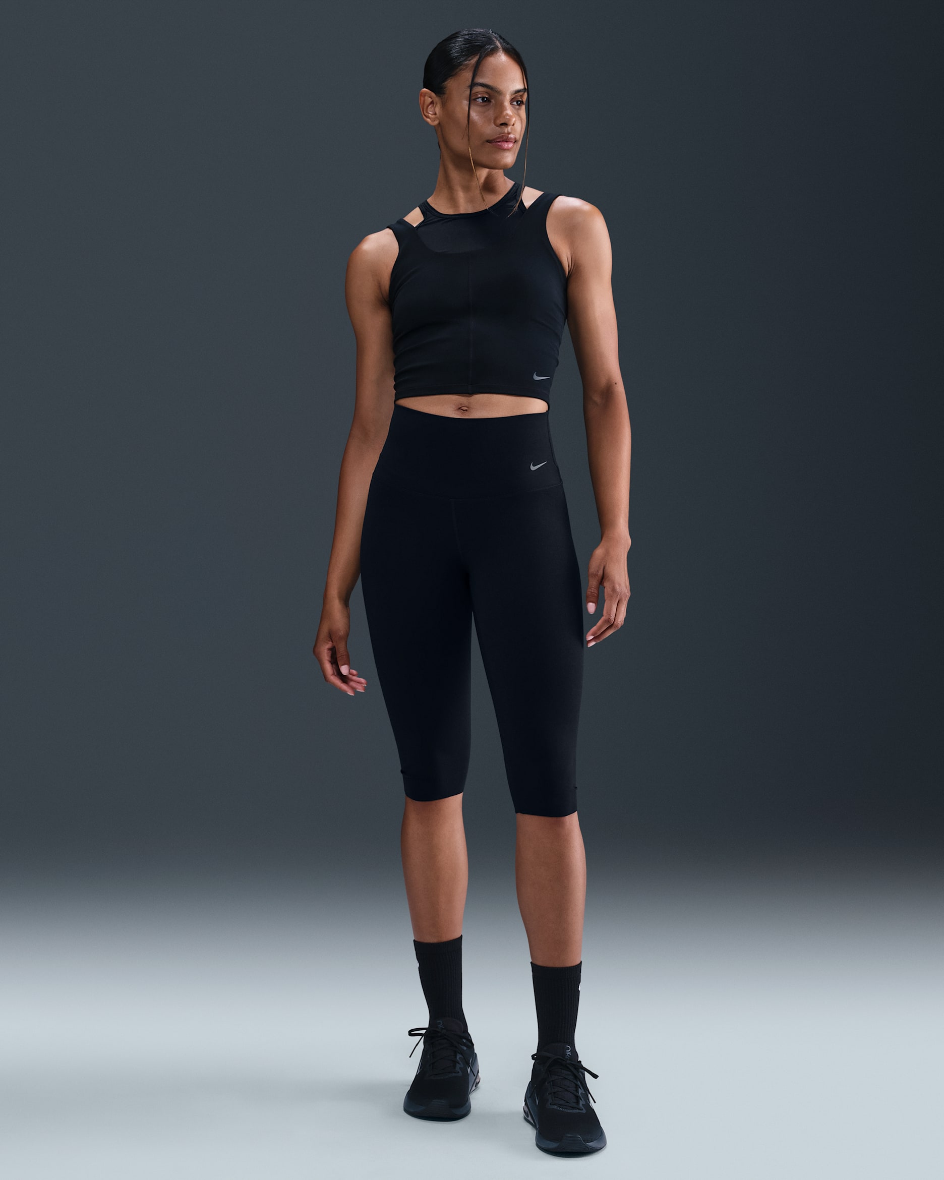 Nike Zenvy Women's High-Waisted Capri Leggings - Black/Black