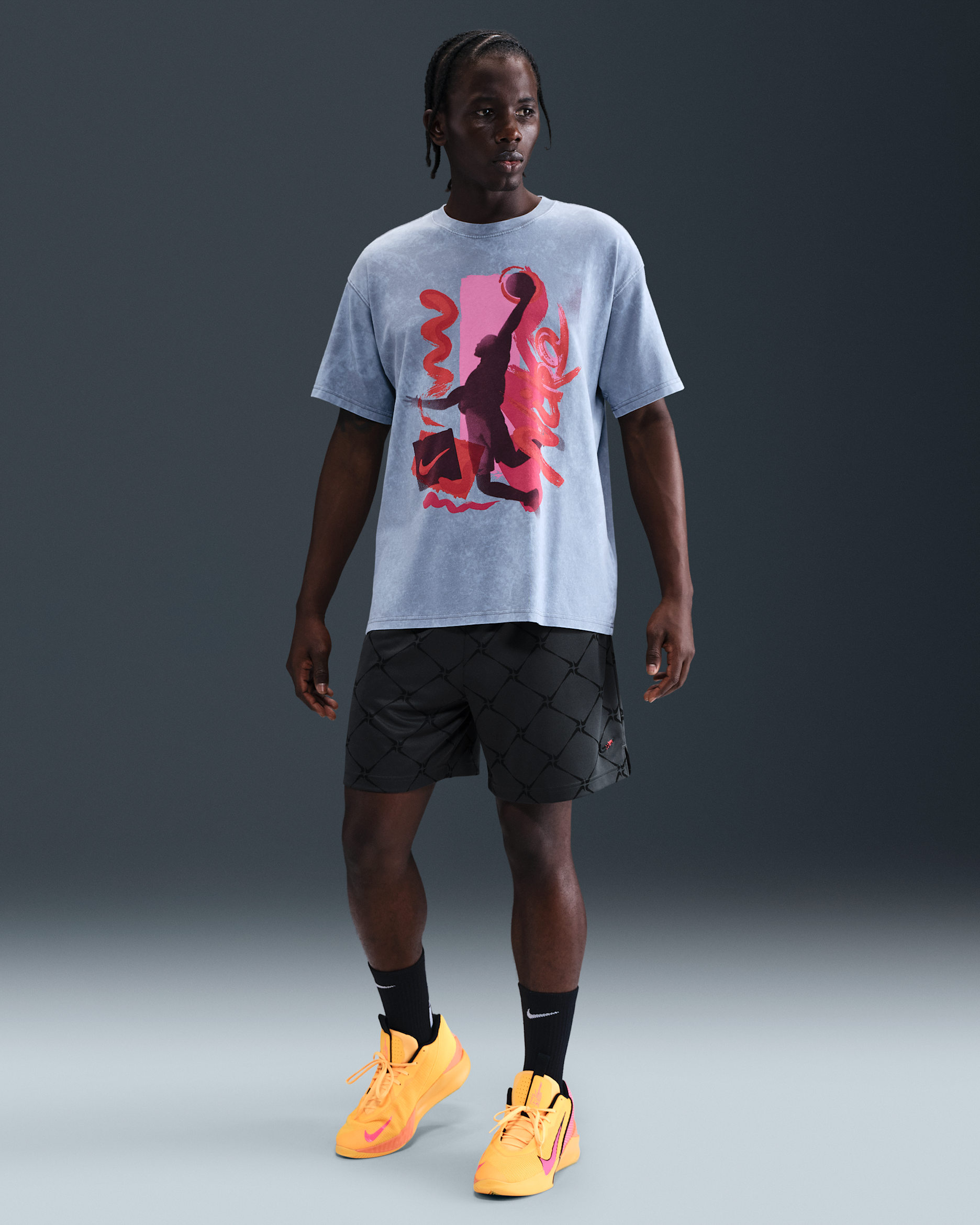 Calções de basquetebol Dri-FIT de 15 cm Nike para homem - Anthracite/Preto/Preto