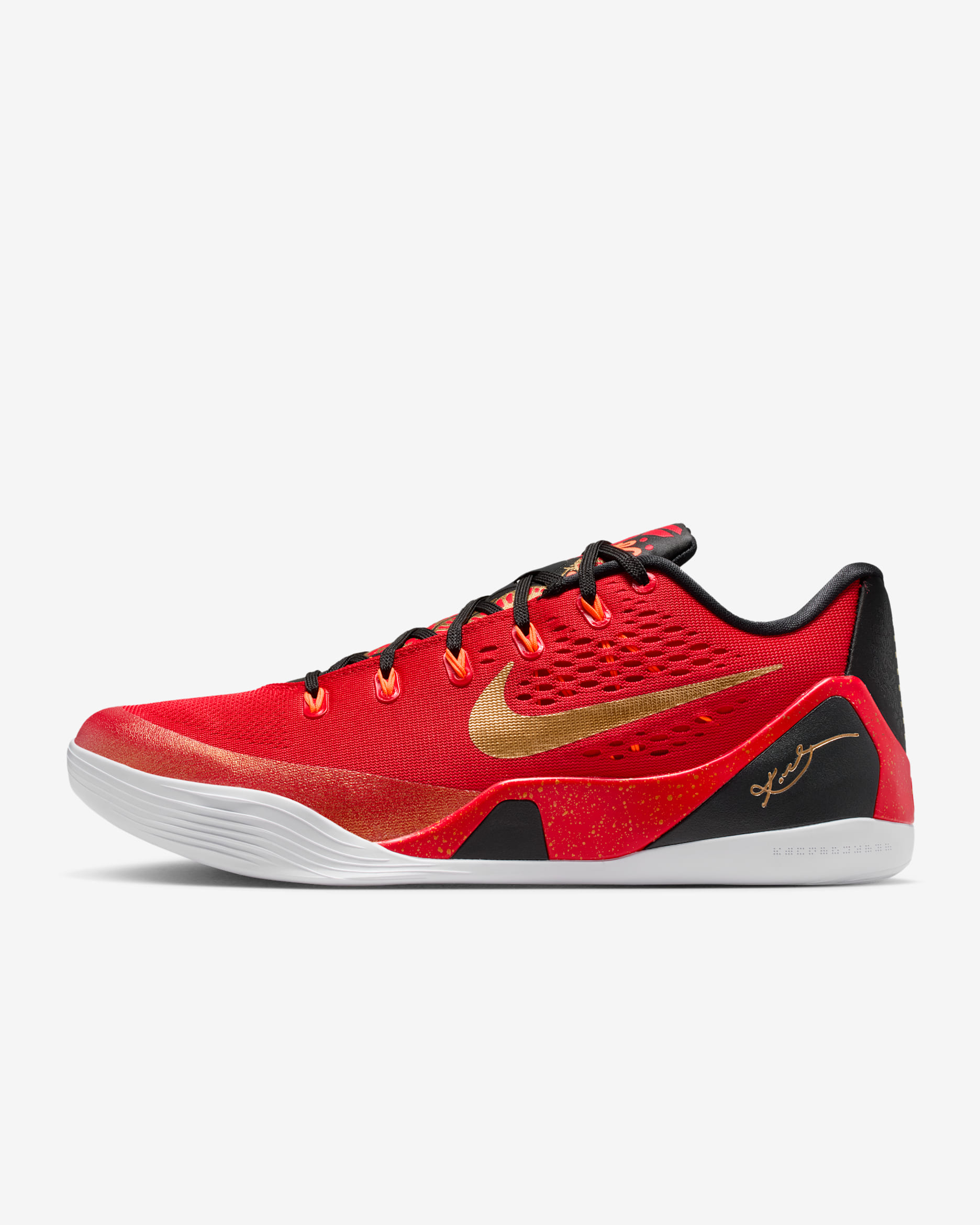 Kobe 9 Low Basketball Shoes - University Red/Black/Metallic Gold