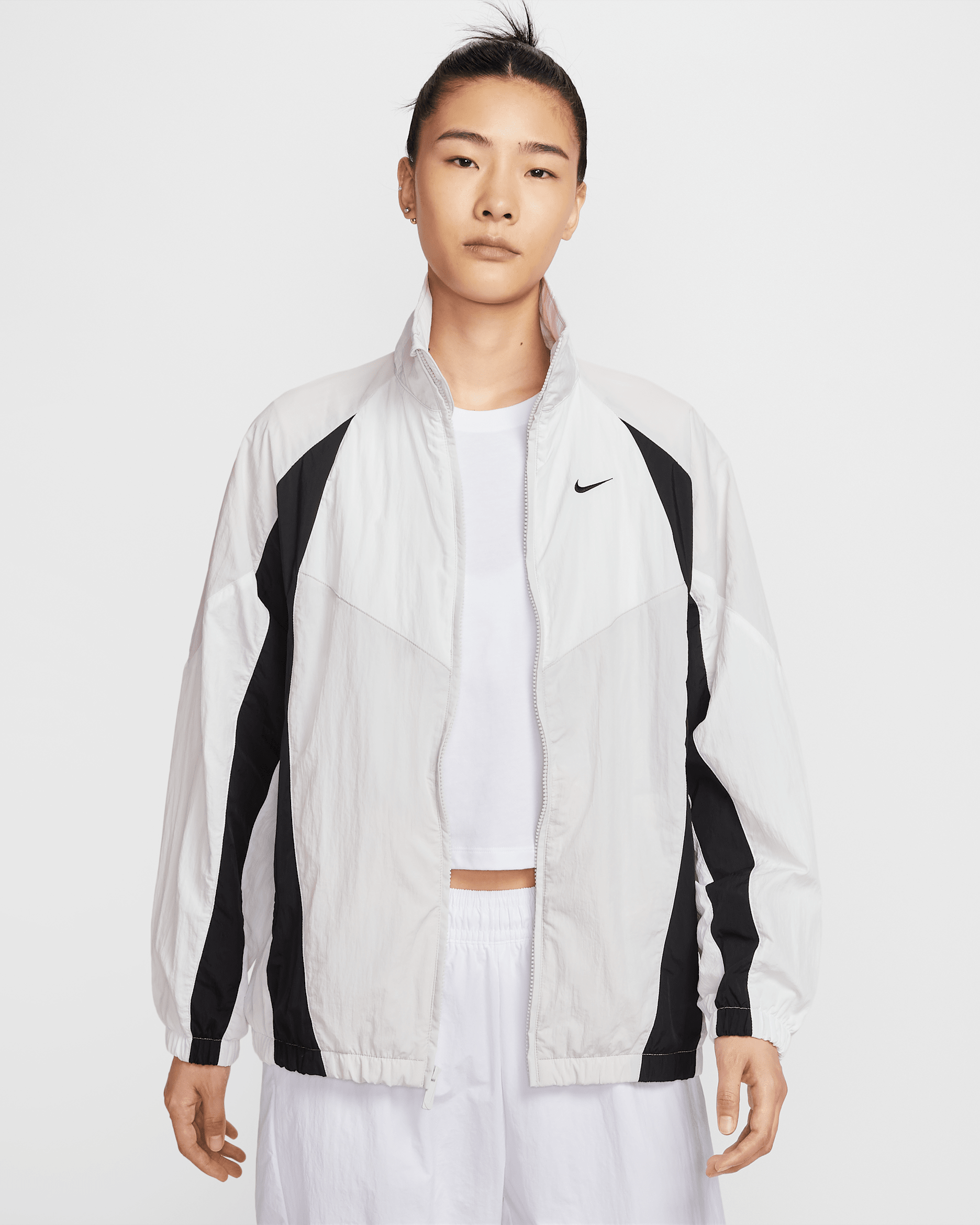 Nike Sportswear Women's Oversized Tracksuit Jacket - Vast Grey/Summit White/Black/Black