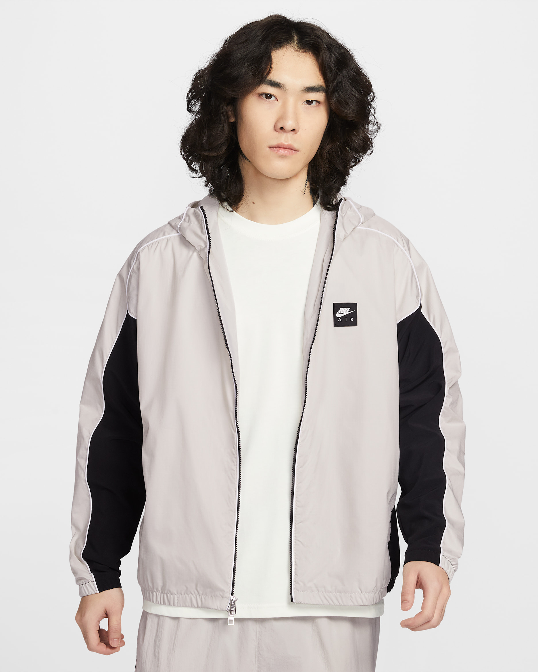 나이키 에어 남성 풀집 하이브리드 유틸리티 재킷 - 라이트 본/블랙/화이트