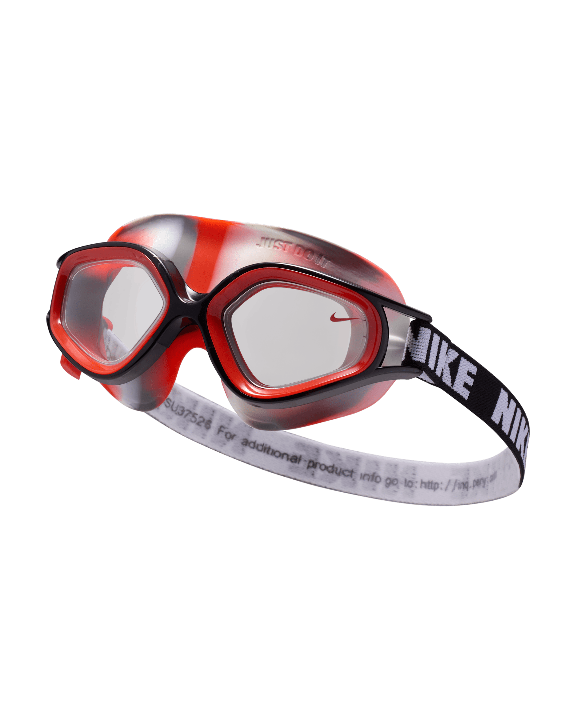 Goggles tipo máscara para niños talla pequeña Nike Swim Expanse - Transparente/Rojo picante/Negro/Rojo picante