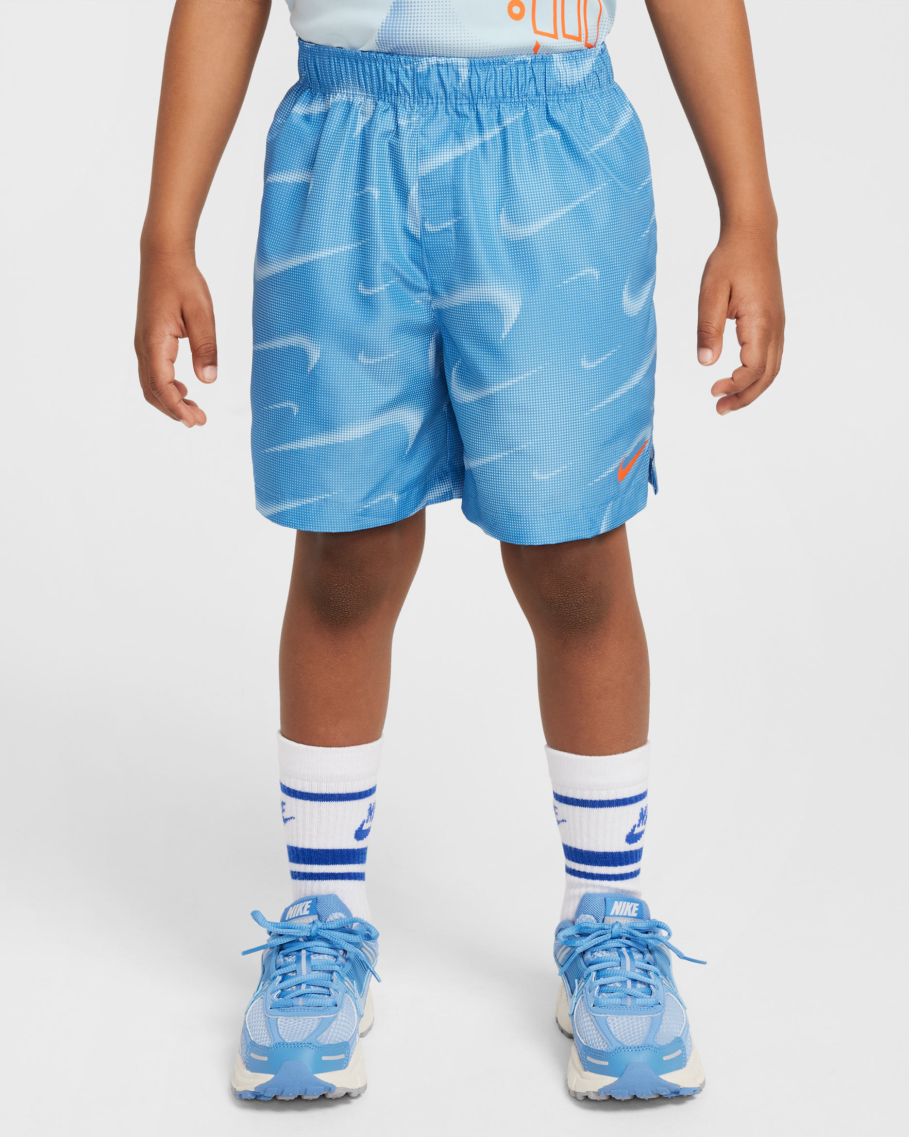 Shorts de tejido Woven con estampado Rhythm para niños talla pequeña Nike Dri-FIT - Azul extremo