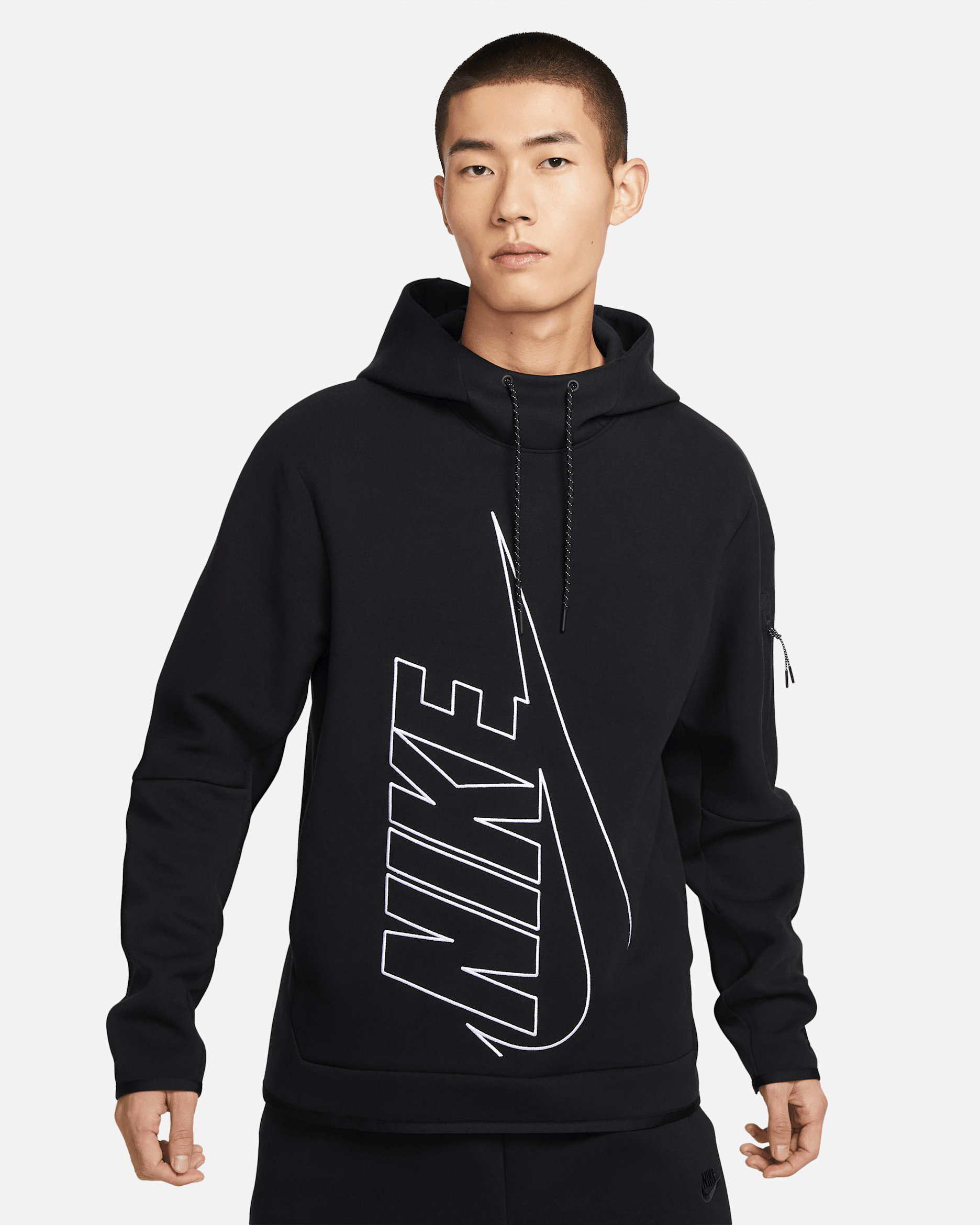 Nike Tech Fleece Men's Pullover Graphic Hoodie - Black/Black