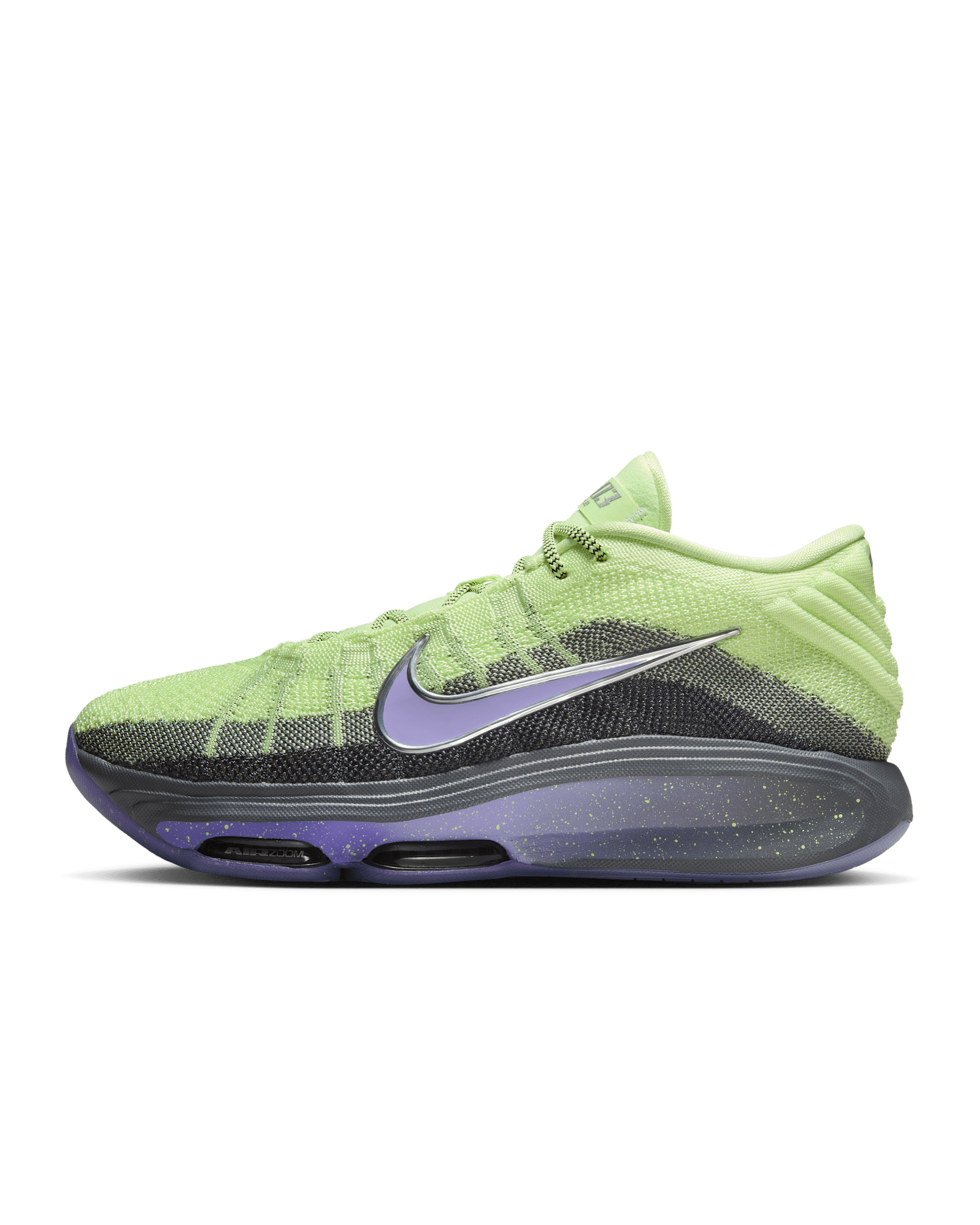 Nike G.T. Hustle 3 EP Basketball Shoes - Barely Volt/Metallic Silver/Dark Grey/Purple Agate
