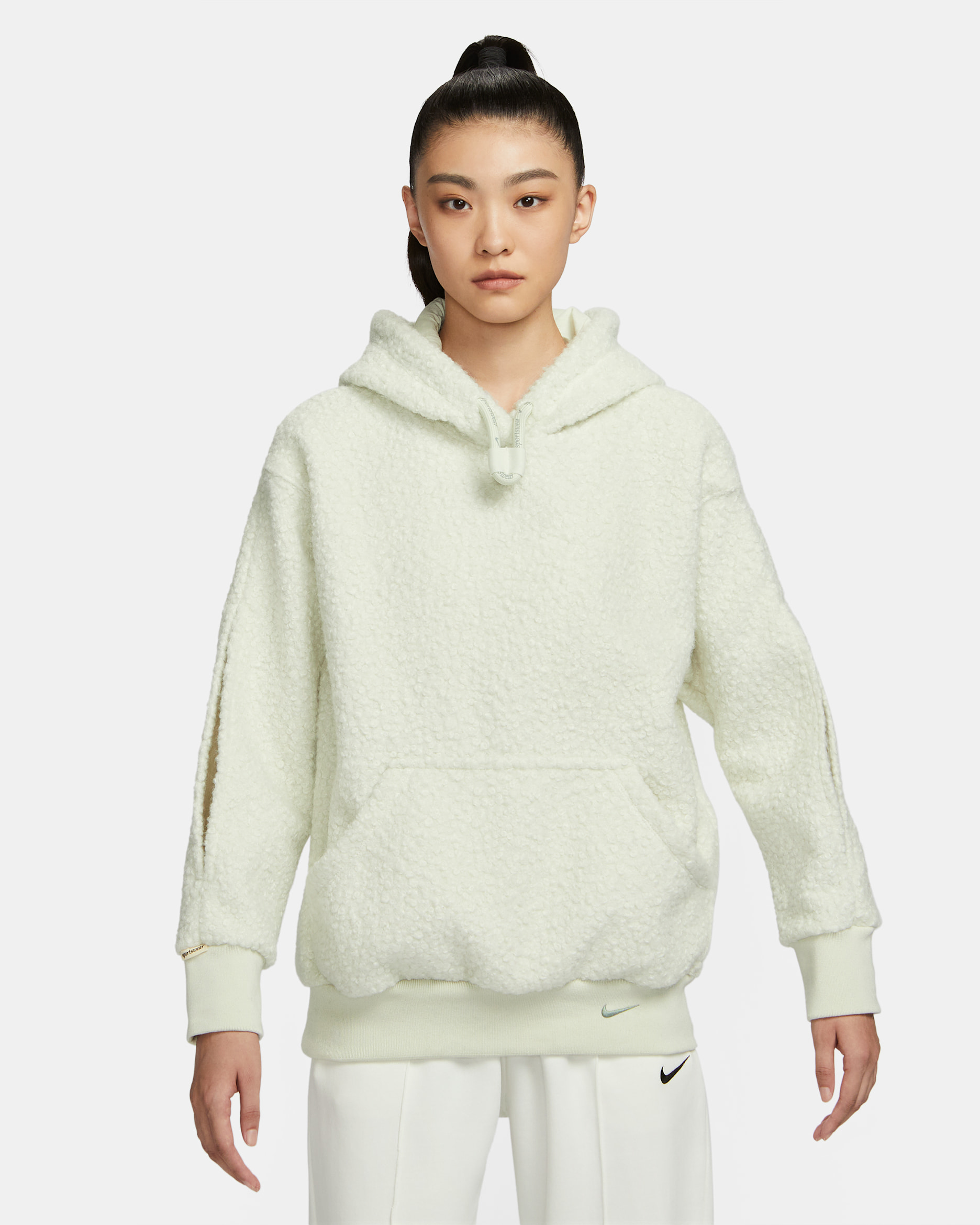 ナイキ スポーツウェア コレクション ウィメンズ ハイパイル フリース パーカー - シーグラス/マイカグリーン
