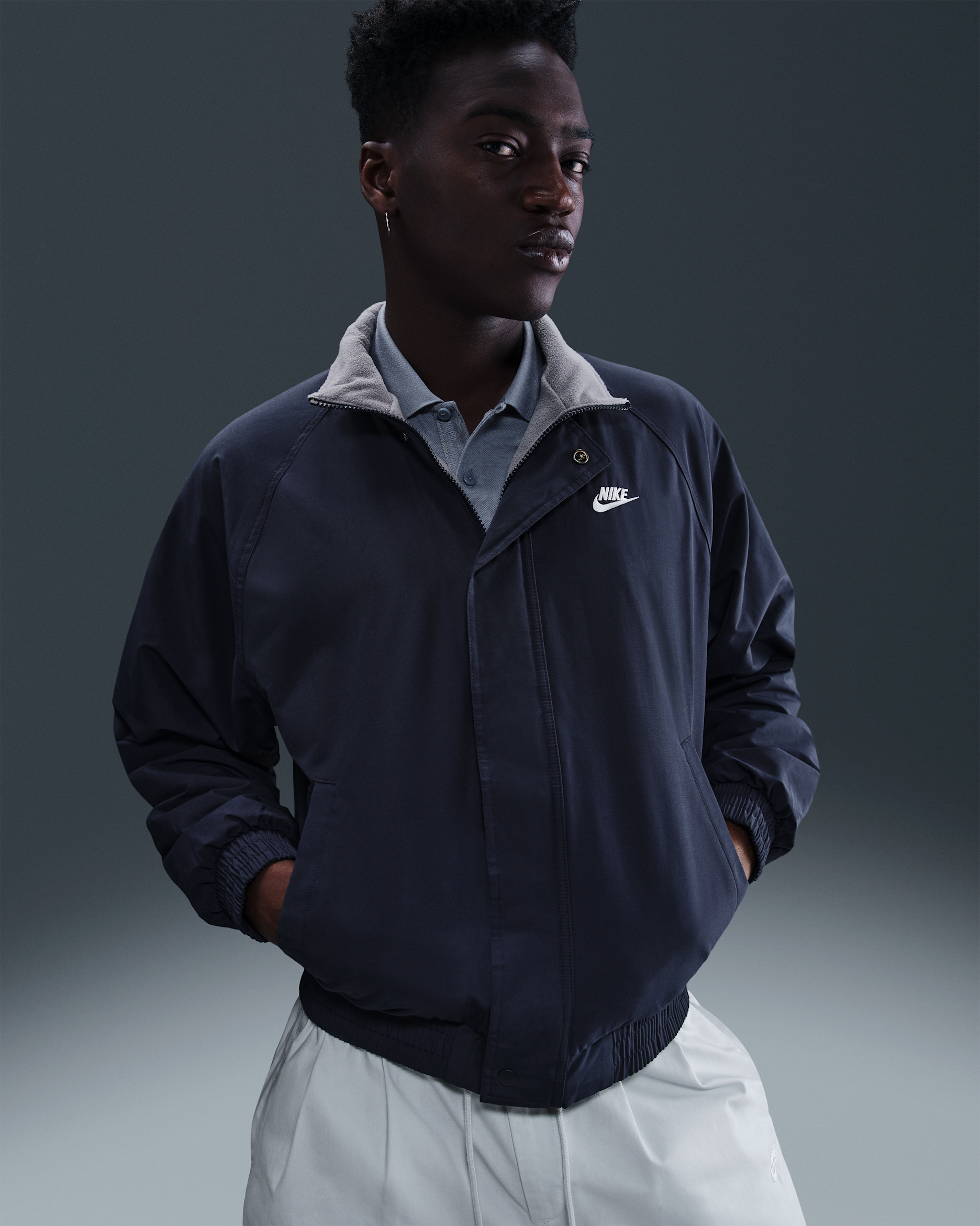 Nike Club Futura Men's Jacket - Obsidian/White