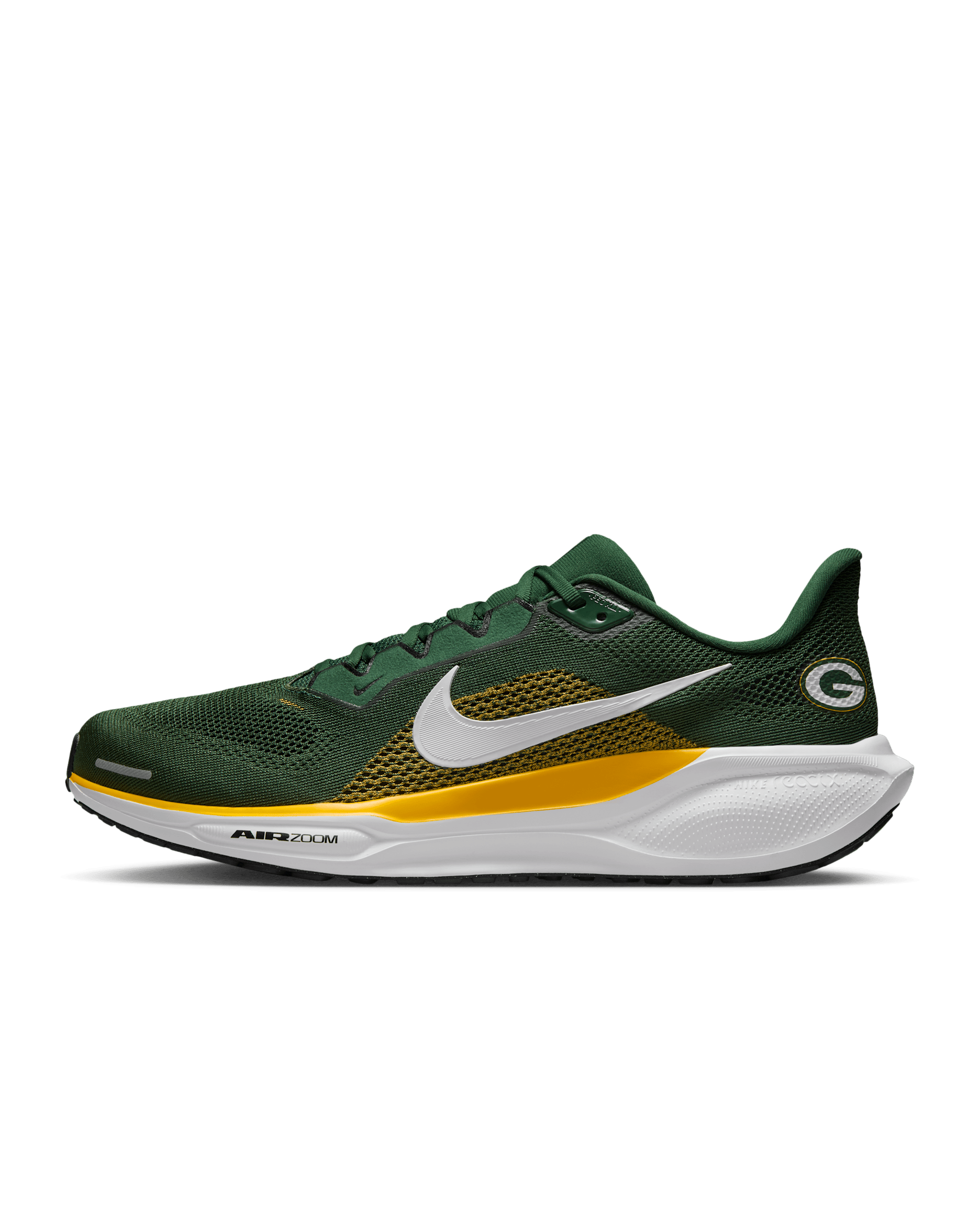Tenis de correr en pavimento Nike de la NFL para hombre Green Bay Packers Pegasus 41 - Abeto/Oro universitario/Negro