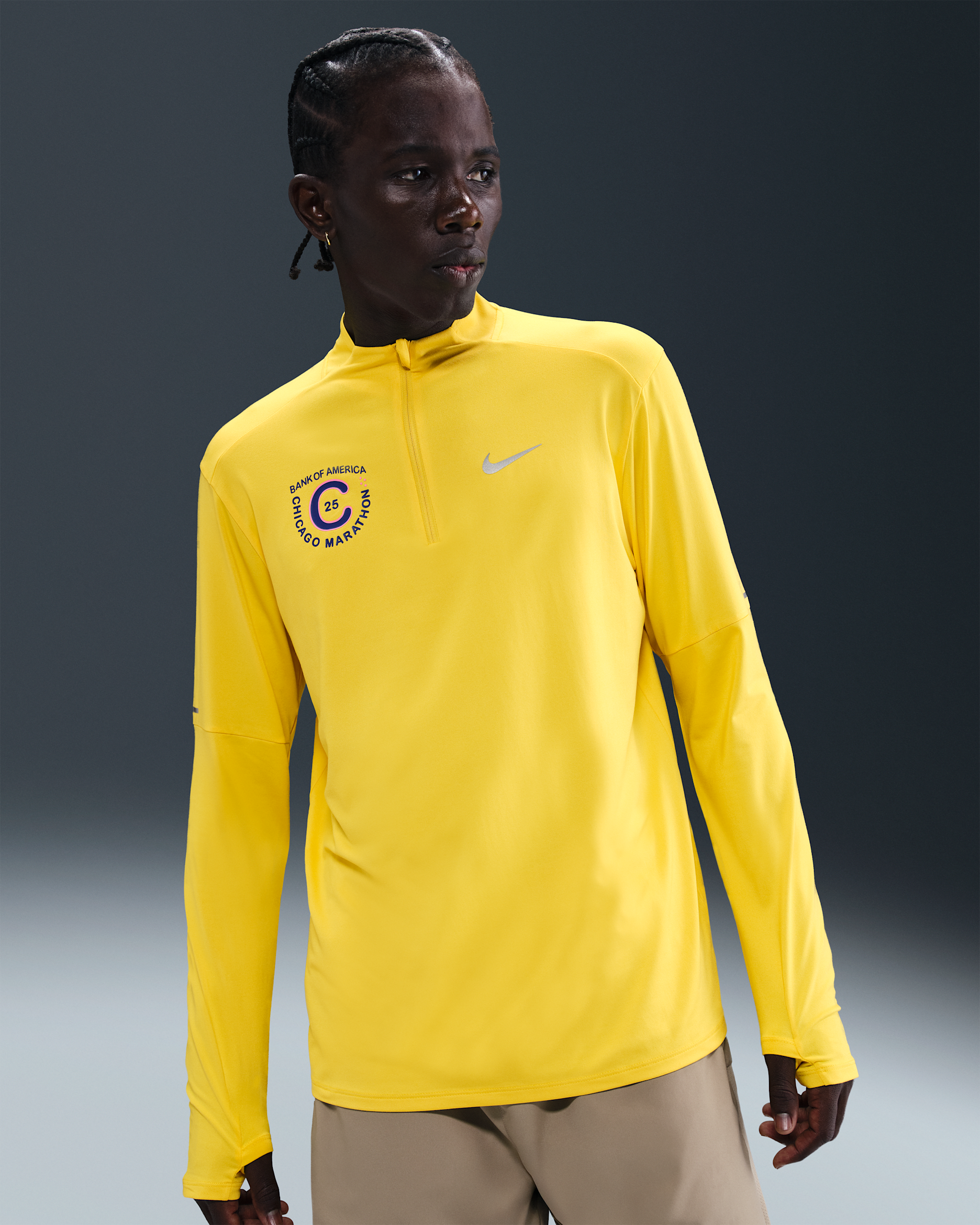 Nike Element Men's Dri-FIT 1/4-Zip Running Top - Lightning/Deep Night
