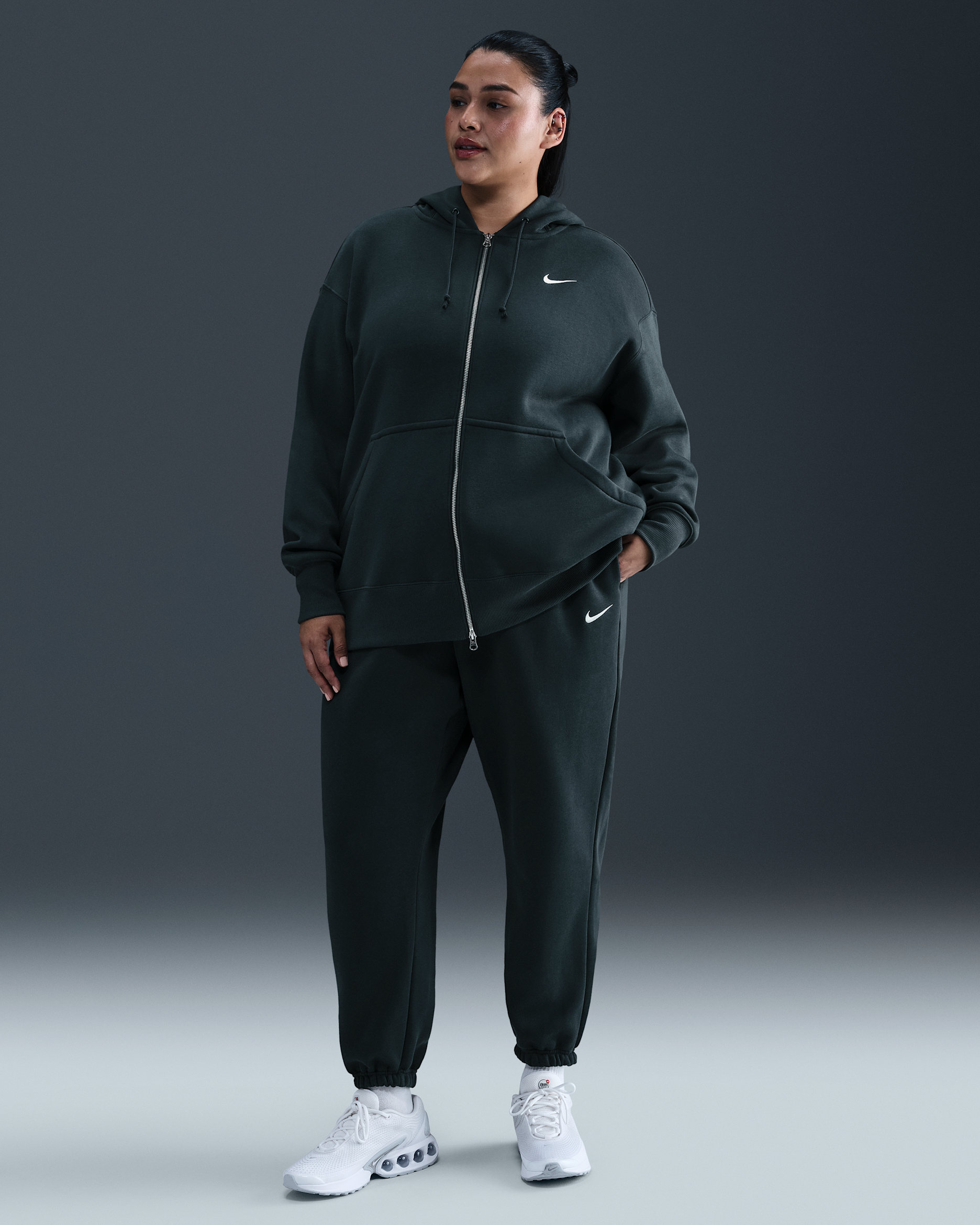Nike Sportswear Phoenix Fleece Women's High-Waisted Oversized Sweatpants (Plus Size) - Seaweed/Sail