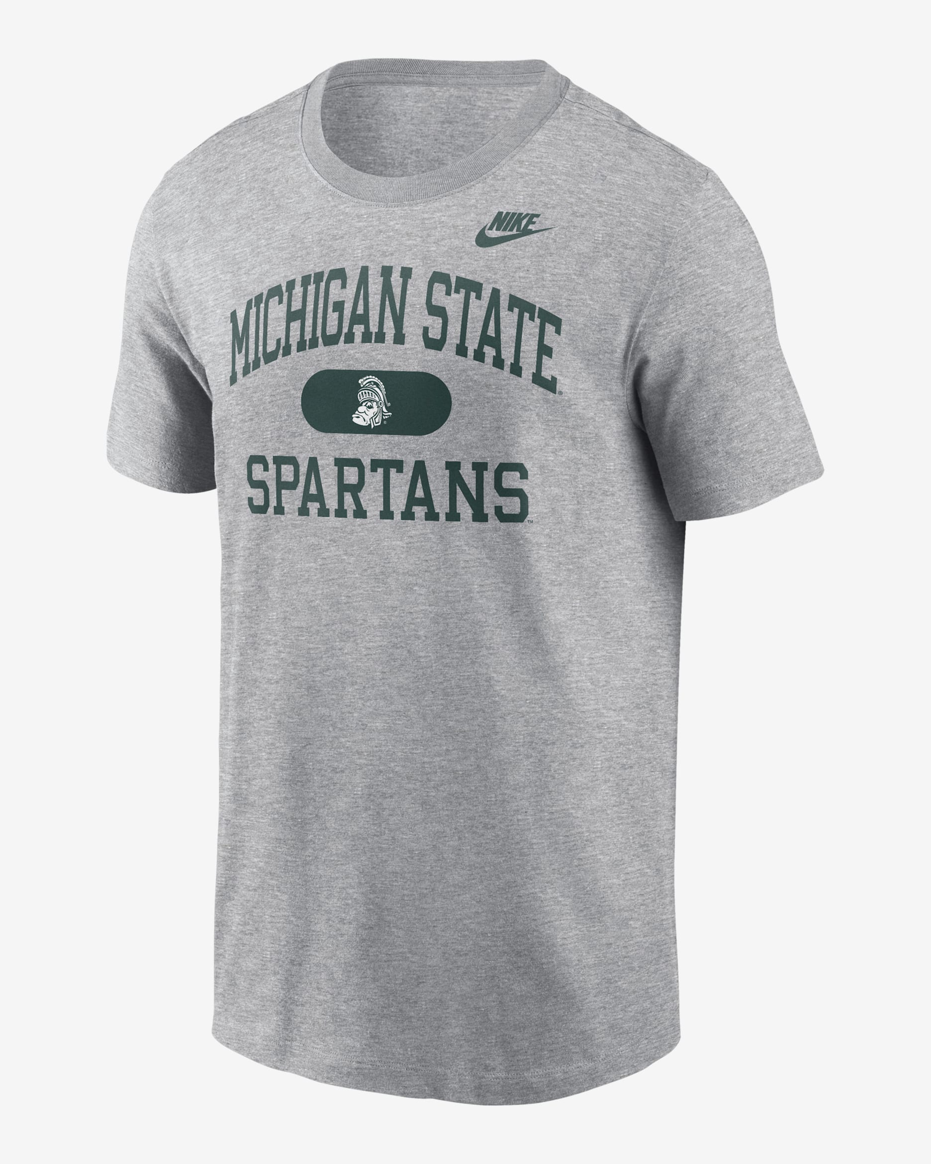 Playera universitaria Nike para hombre Michigan State Legacy Alma Mater - Gris oscuro jaspeado