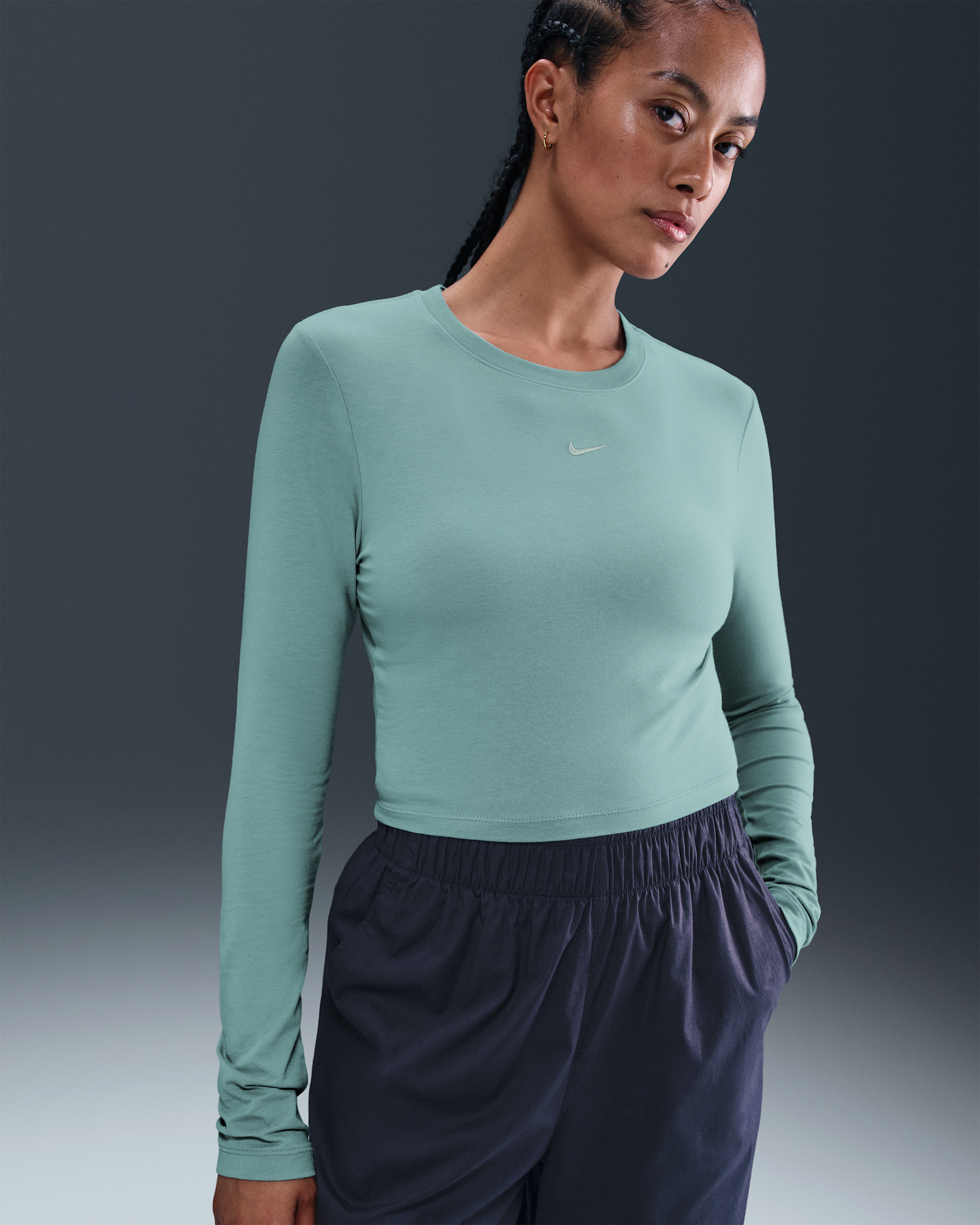 Nike Sportswear Chill Knit Women's Slim Long-Sleeve Cropped Top - Cannon