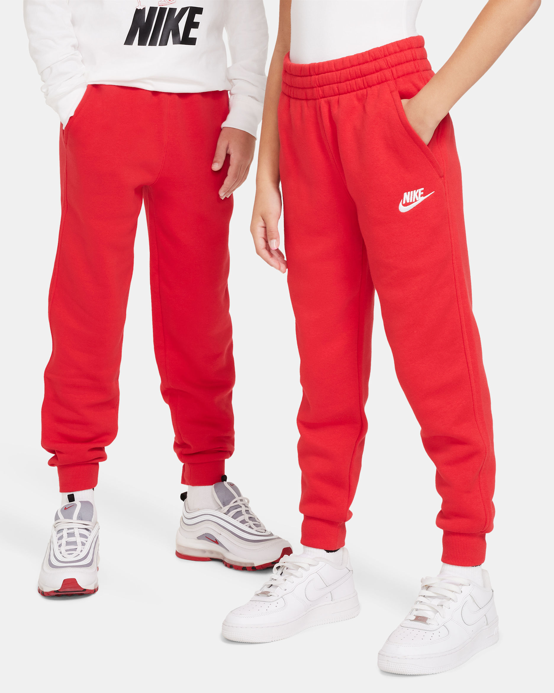 Nike Sportswear Club Fleece Big Kids' Joggers - University Red/White