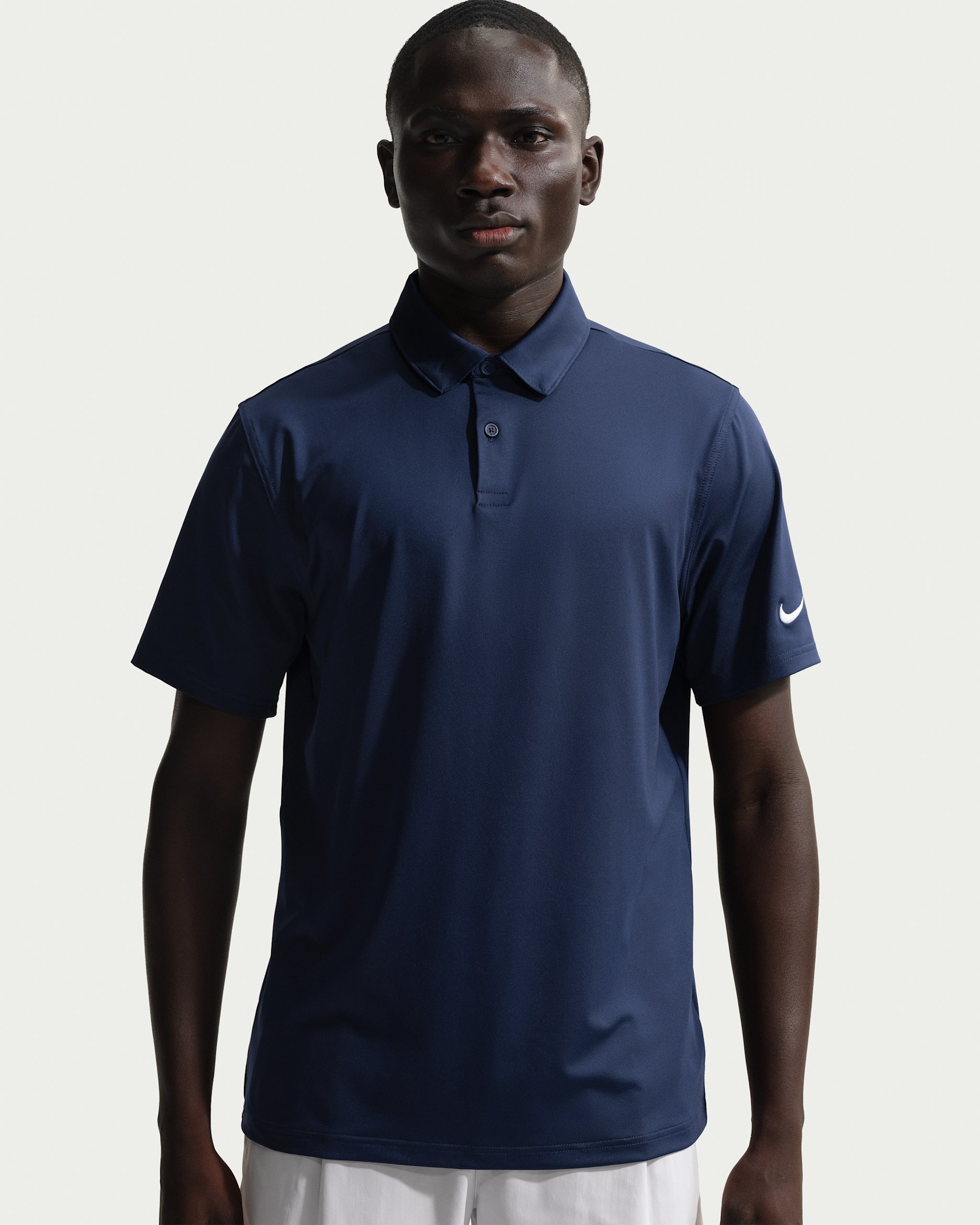 Nike Velocity Men's Dri-FIT Sleeve Logo Golf Polo - College Navy/White
