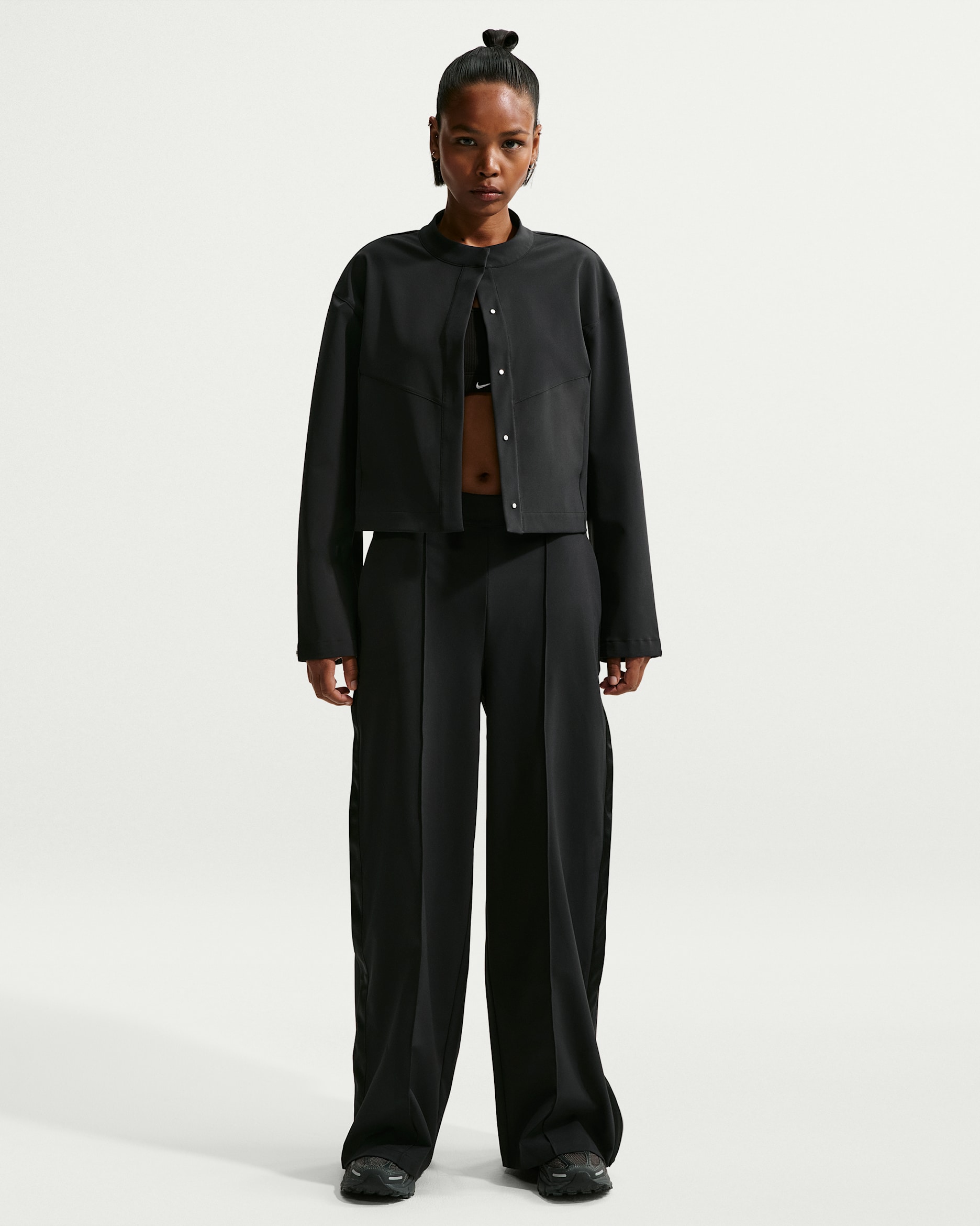 Nike 24.7 PerfectStretch Women's Dri-FIT High-Waisted Loose Tearaway Pants - Black/Black/Dark Smoke Grey