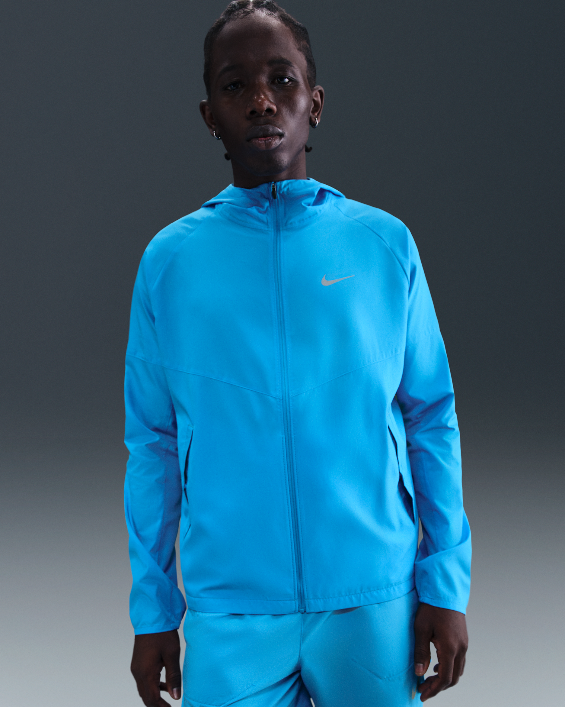 Nike Miler Men's Repel Running Jacket - Blue Hero/Blue Hero
