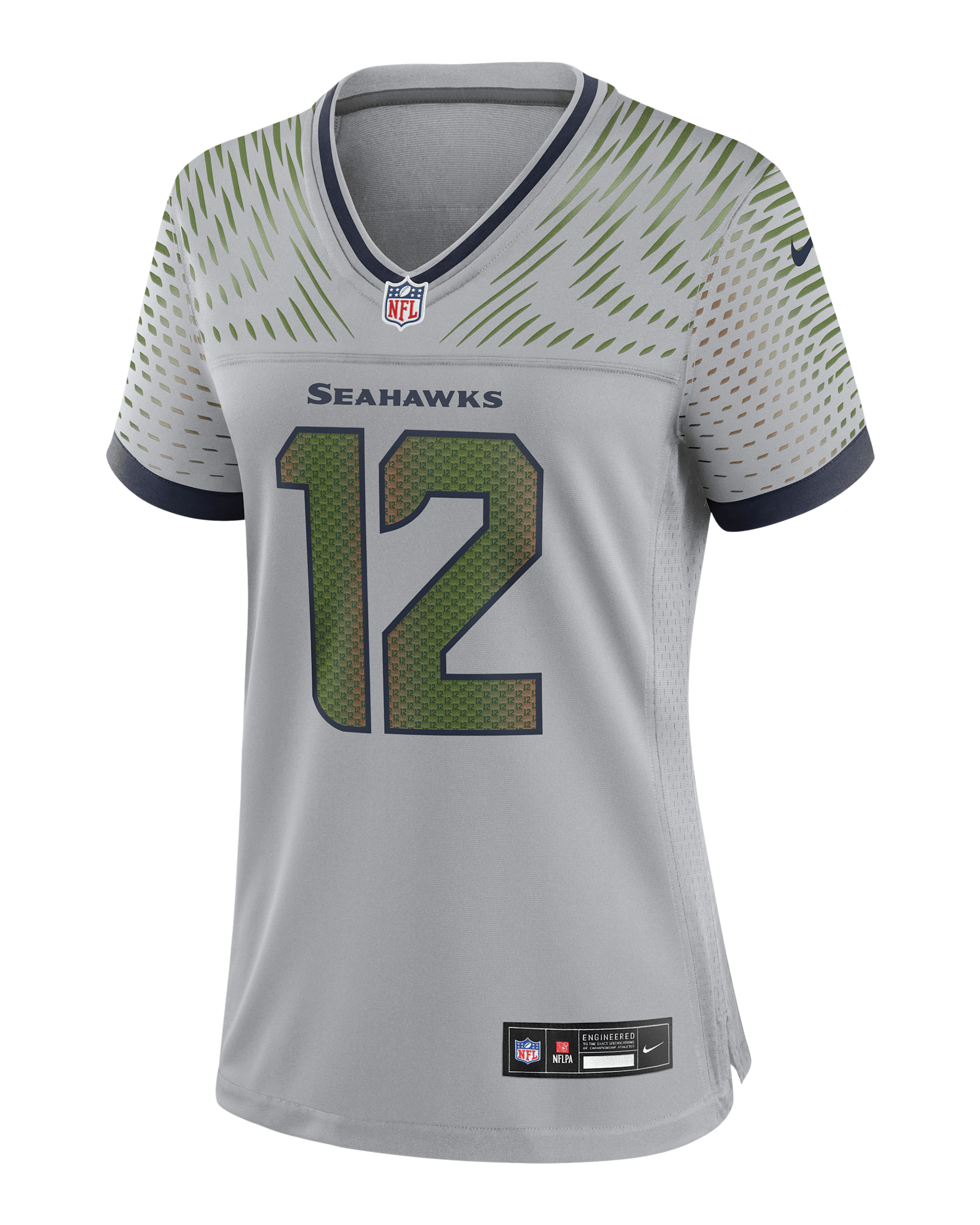12s Seattle Seahawks Rivalries Collection Women’s Nike NFL Game Jersey - Grey