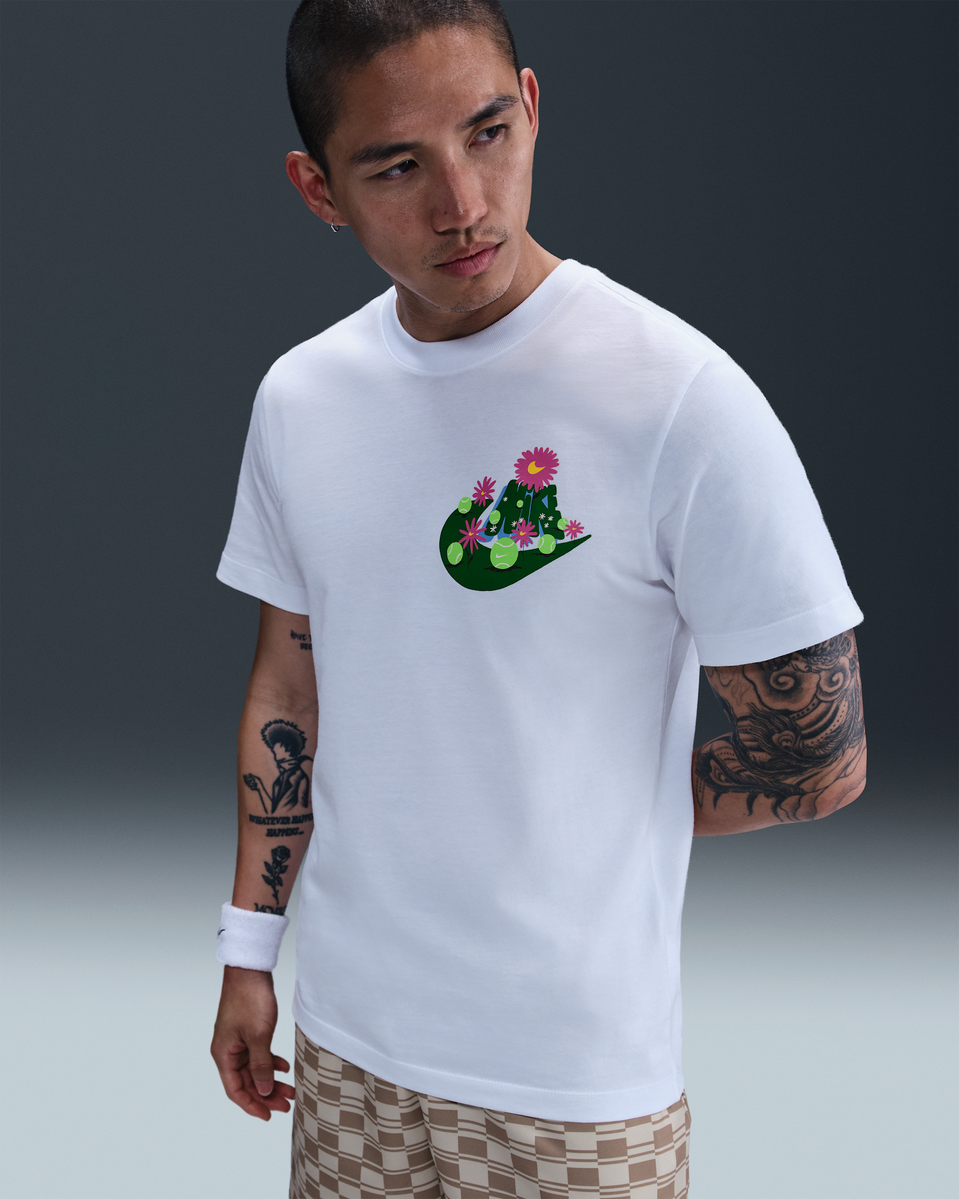 나이키코트 남성 테니스 티셔츠 - 화이트