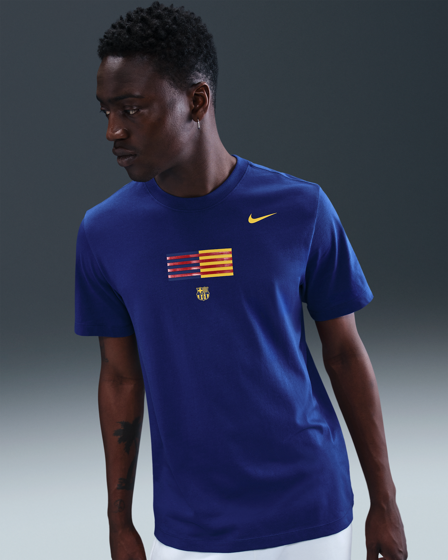 FC Barcelona 男款 Nike 足球 T 恤 - Deep Royal Blue