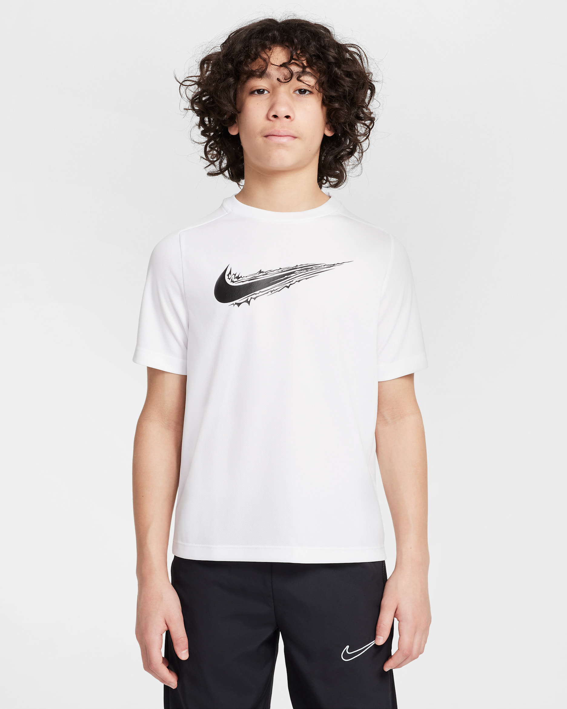 Nike Multi Big Kids' (Boys') Dri-FIT Short-Sleeve Top - White/Black
