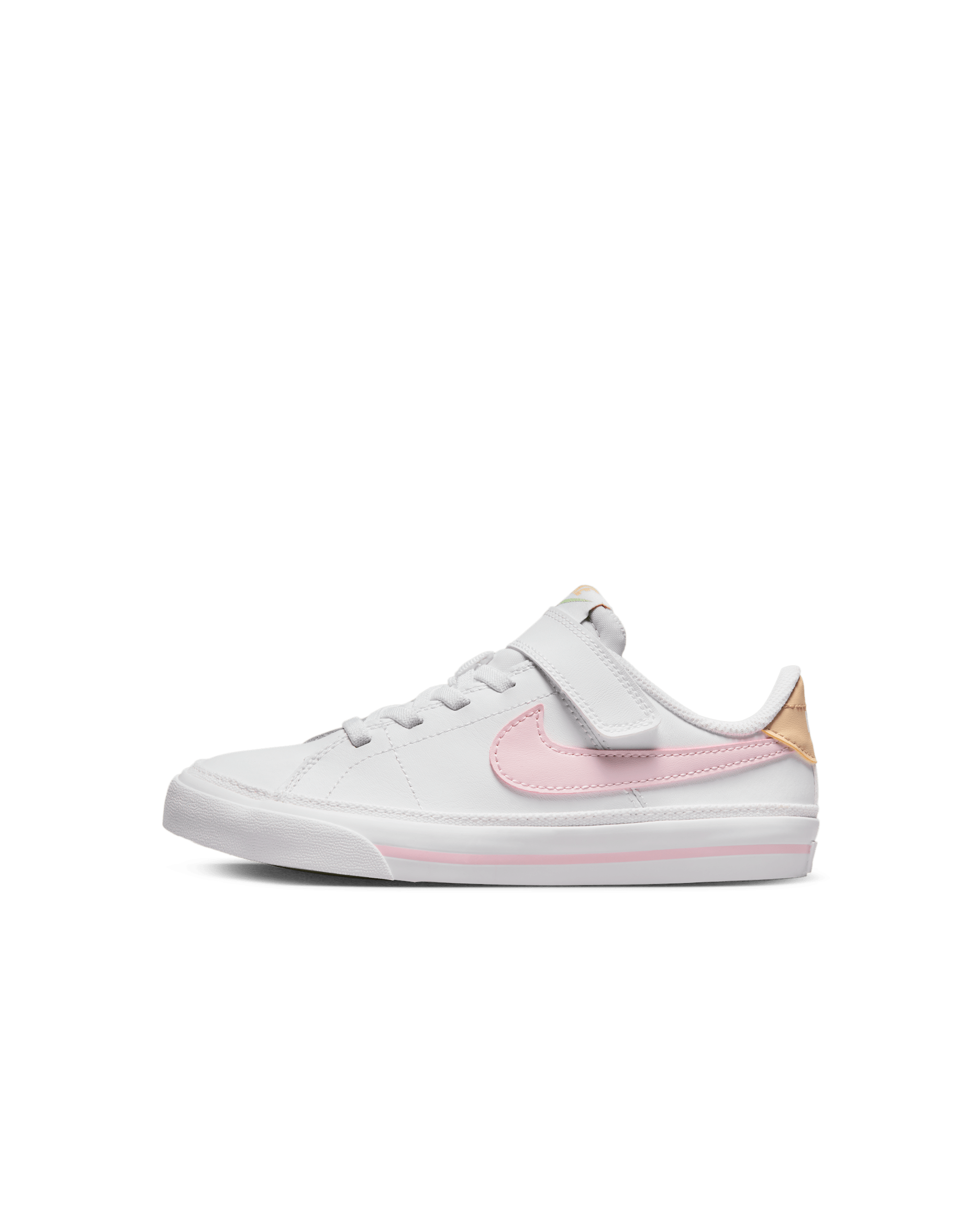 NikeCourt Legacy Younger Kids' Shoes - White/Sesame/Honeydew/Pink Foam
